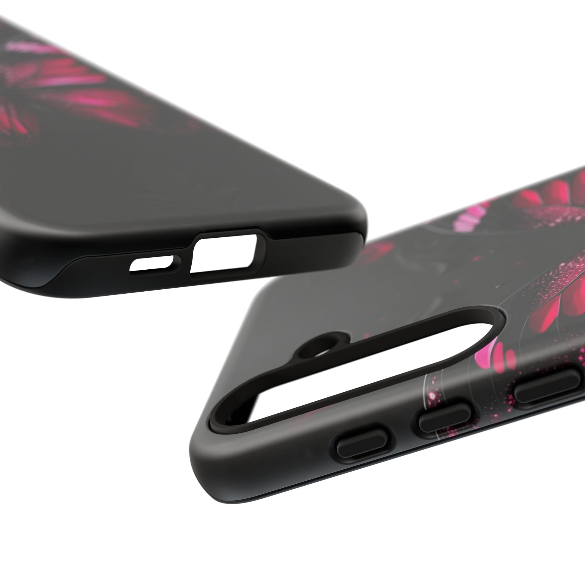 Pink Butterfly Tough Phone Case - Shockproof Protective iPhone Cover