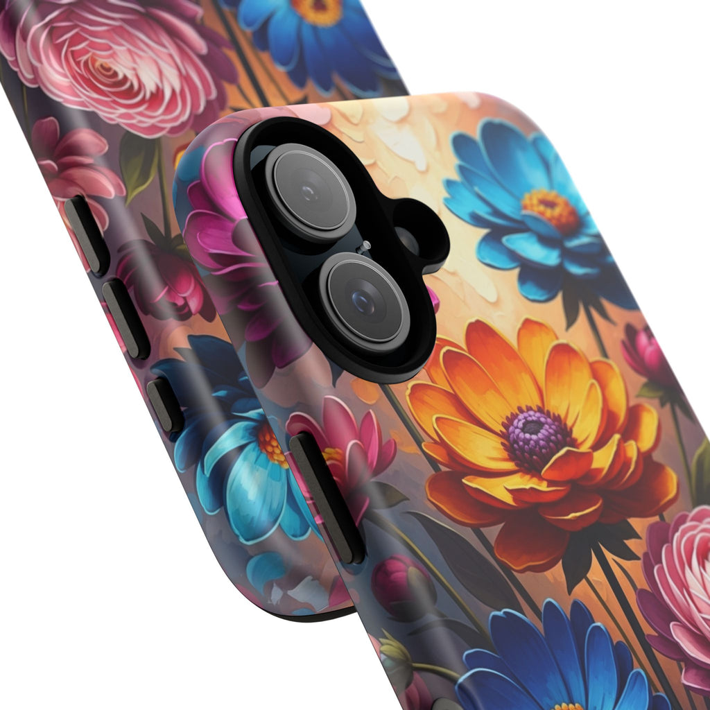 Floral Sunset Tough Phone Case — Vibrant Bloom Protective Cover