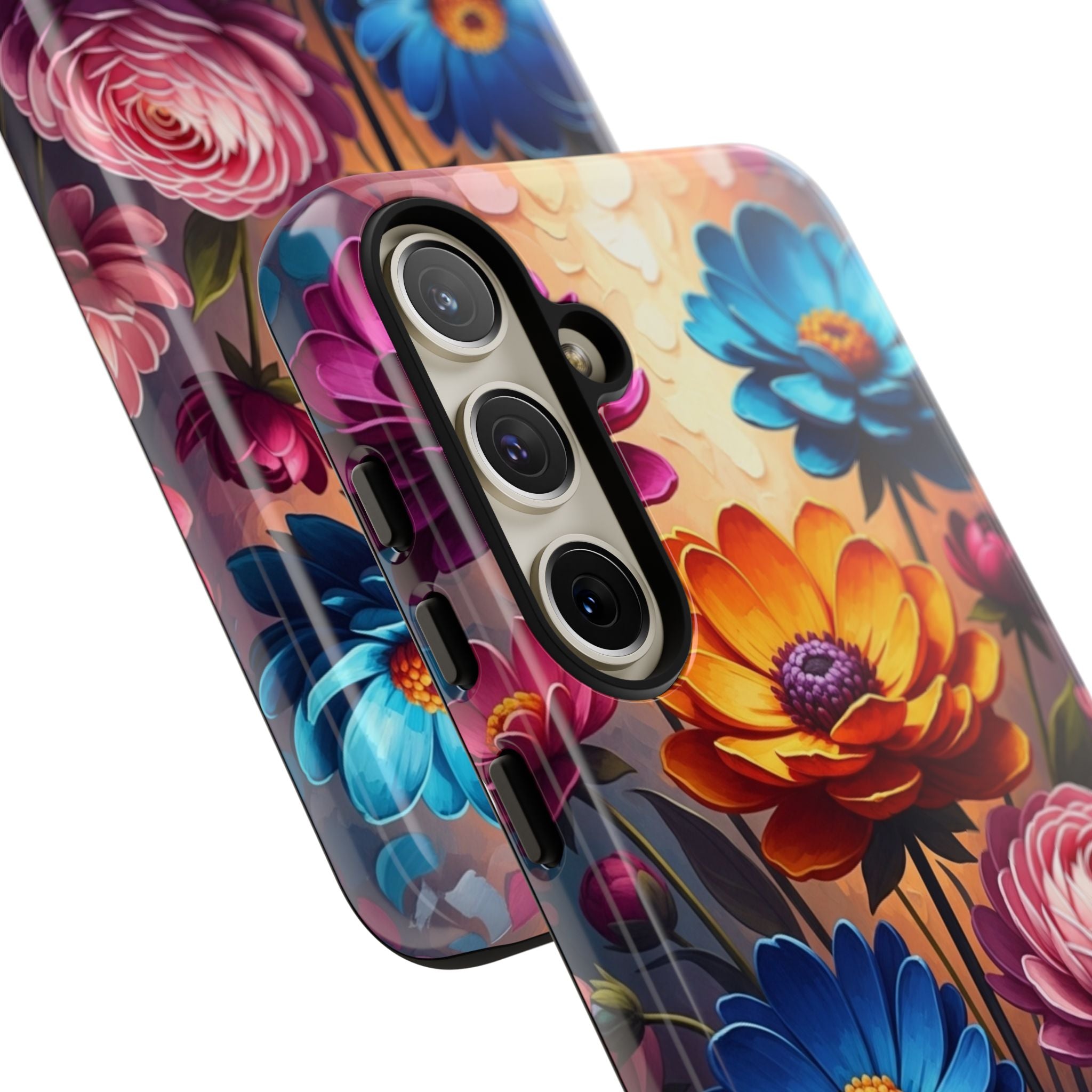 Floral Sunset Tough Phone Case — Vibrant Bloom Protective Cover