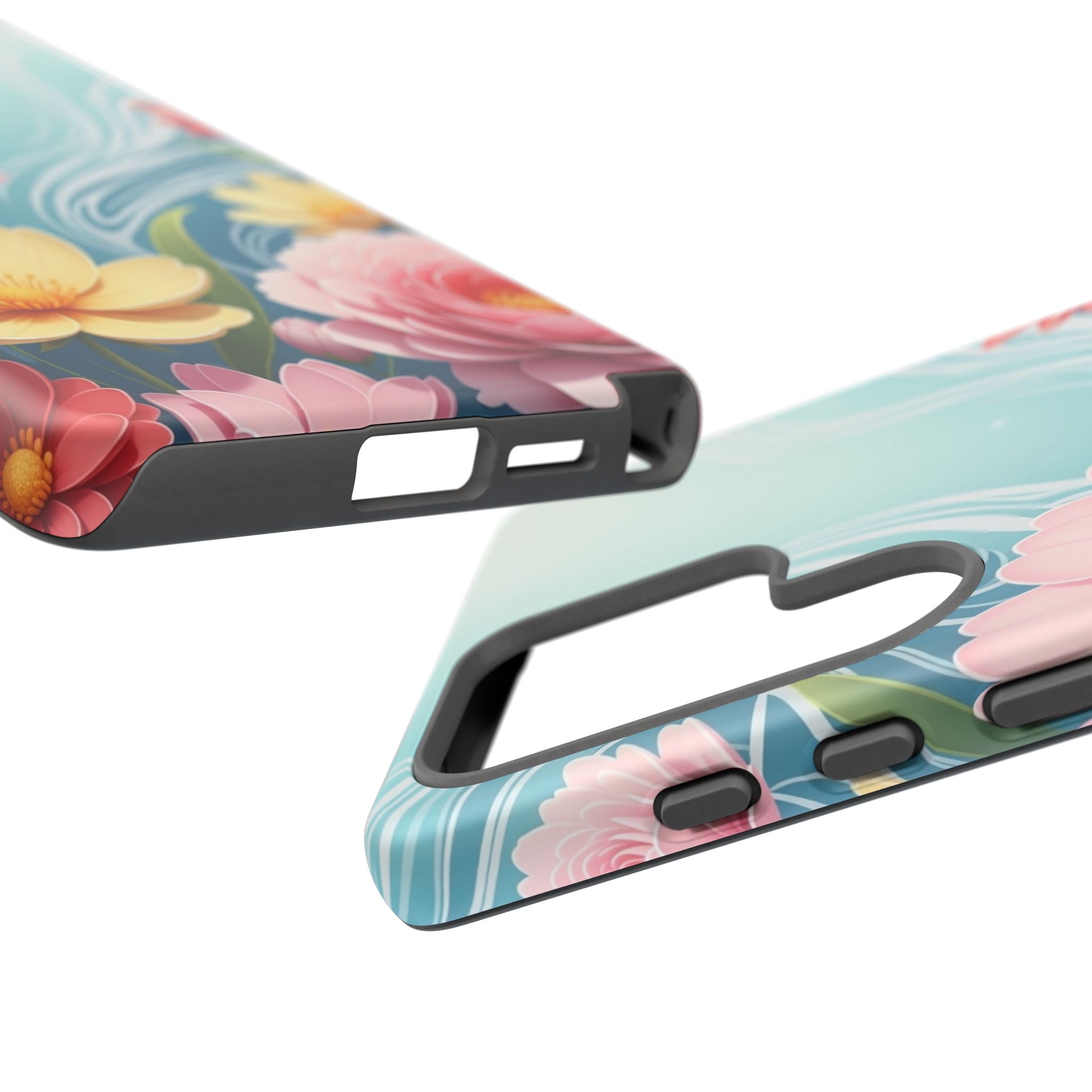 Floral Lotus Tough Phone Case — Watercolor Garden Protective Cover