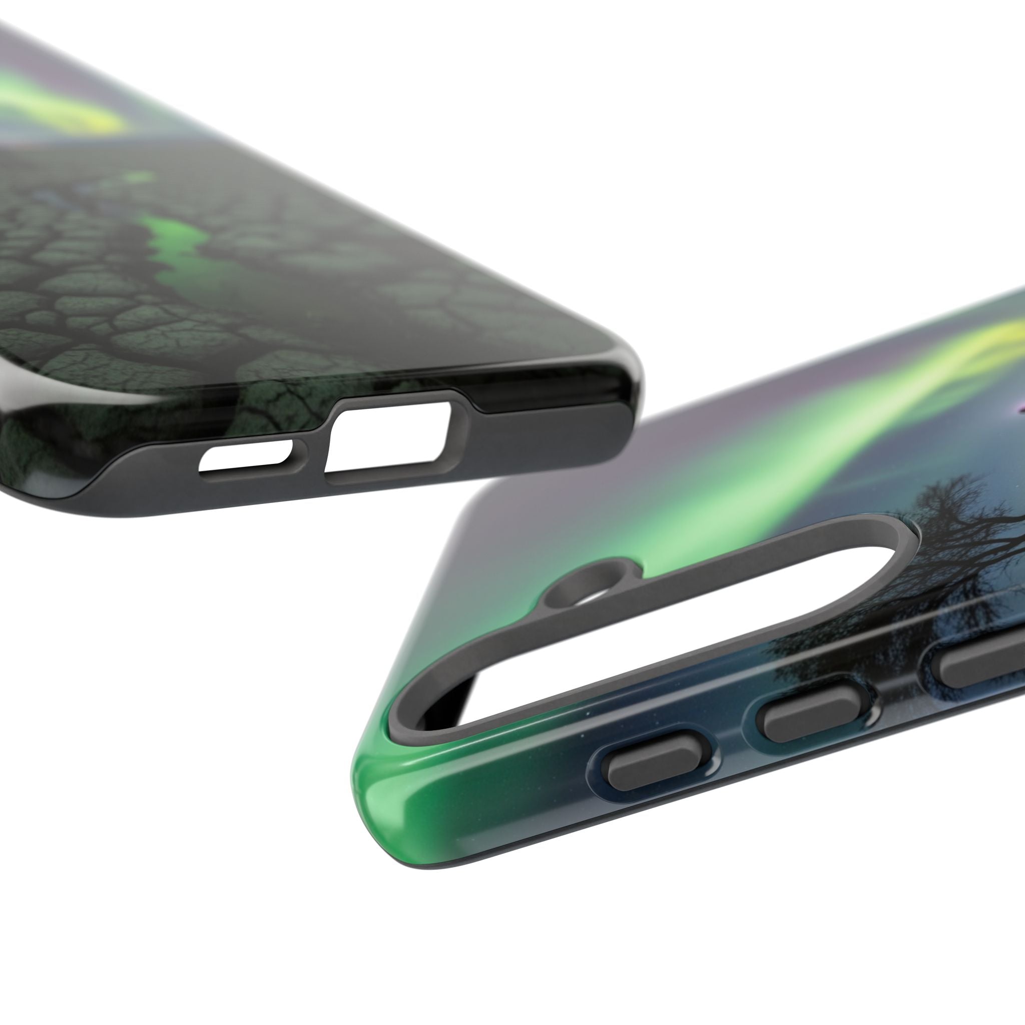 Aurora Night Sky Tough Phone Case — Northern Lights Landscape Protective Cover
