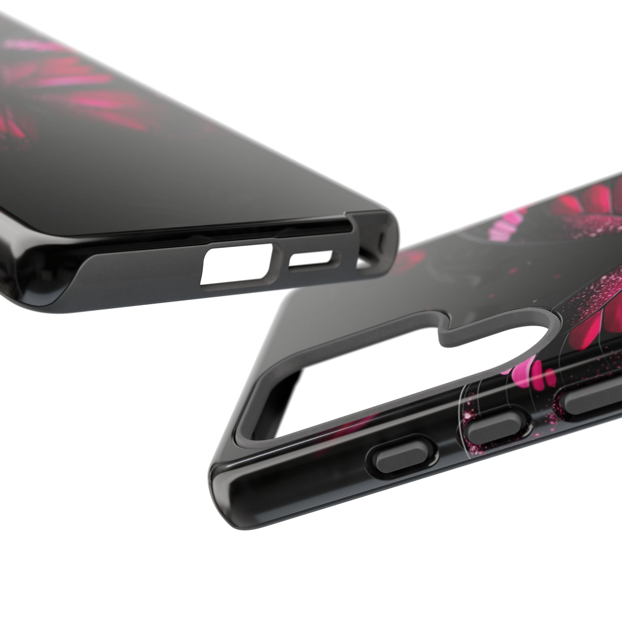 Pink Butterfly Tough Phone Case - Shockproof Protective iPhone Cover