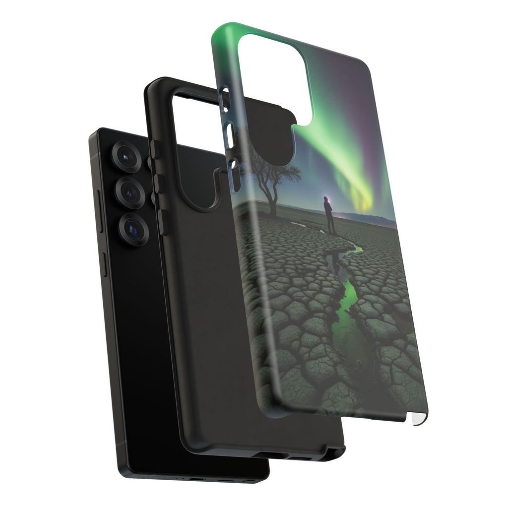 Aurora Night Sky Tough Phone Case — Northern Lights Landscape Protective Cover