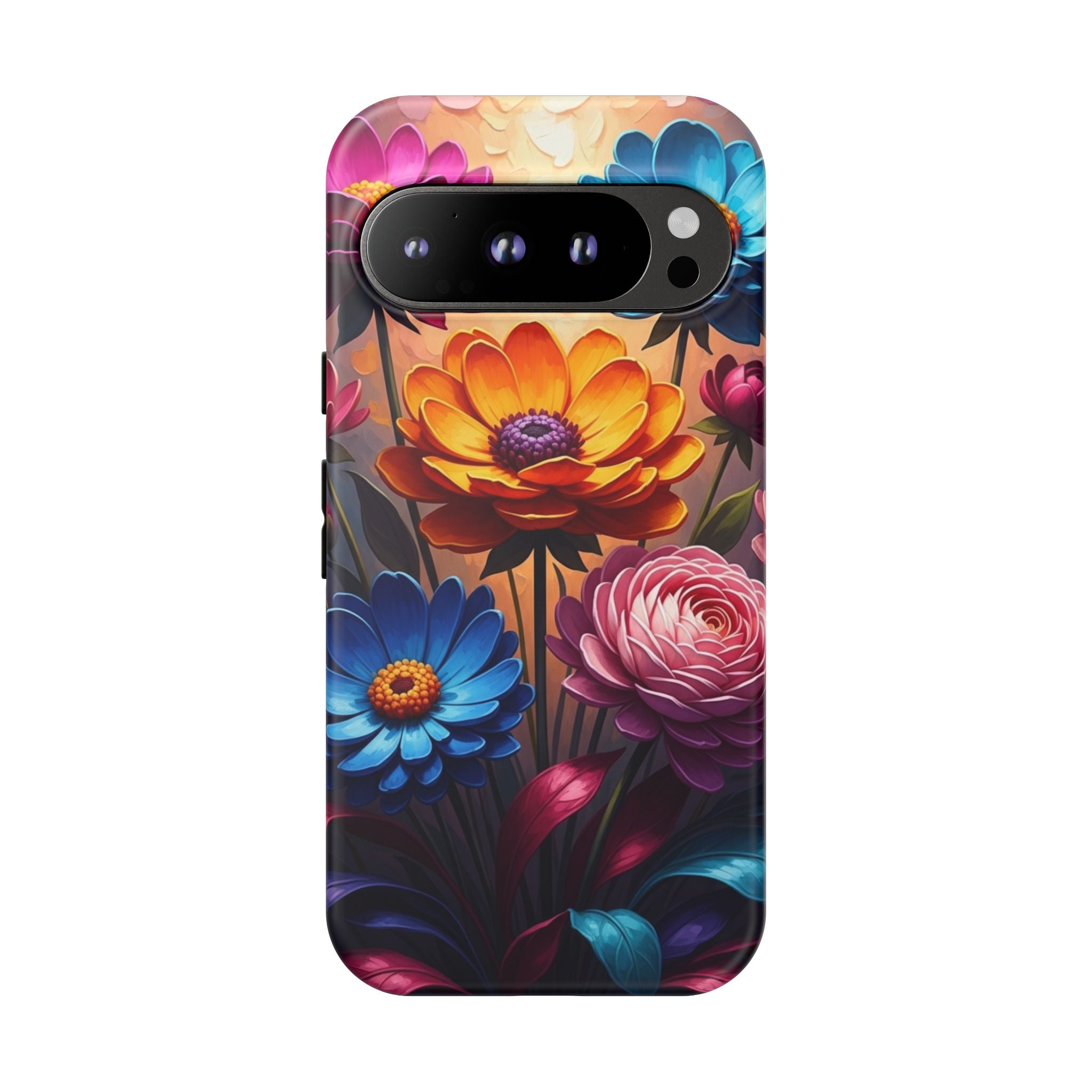 Floral Sunset Tough Phone Case — Vibrant Bloom Protective Cover