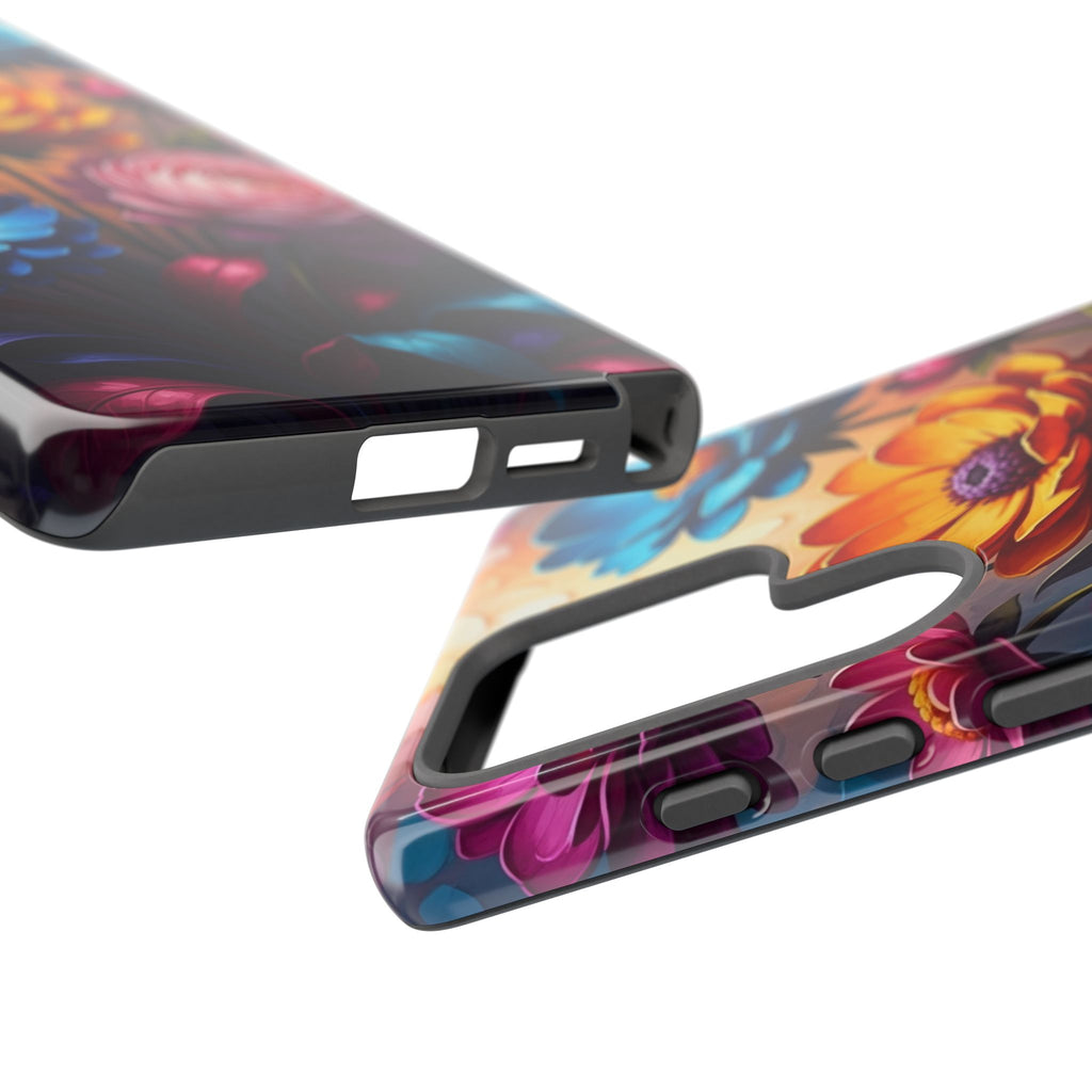 Floral Sunset Tough Phone Case — Vibrant Bloom Protective Cover