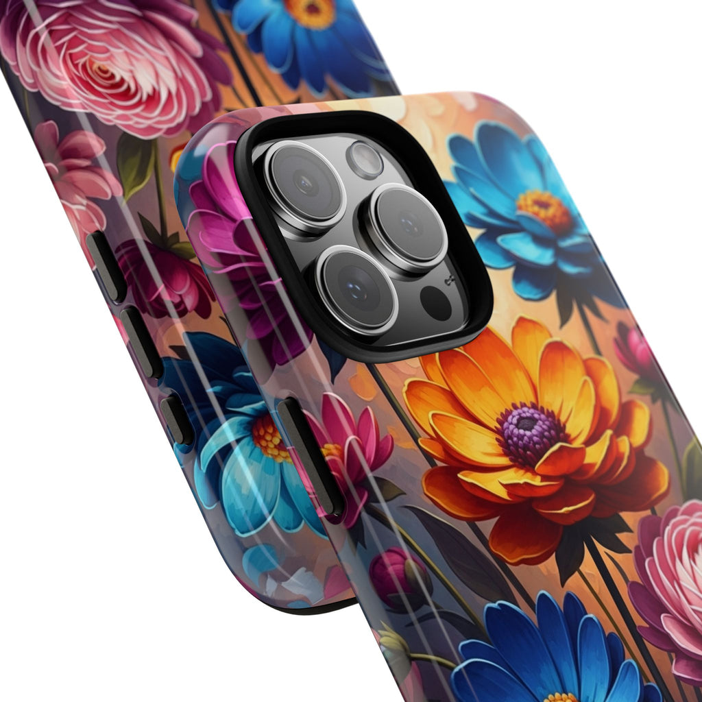 Floral Sunset Tough Phone Case — Vibrant Bloom Protective Cover