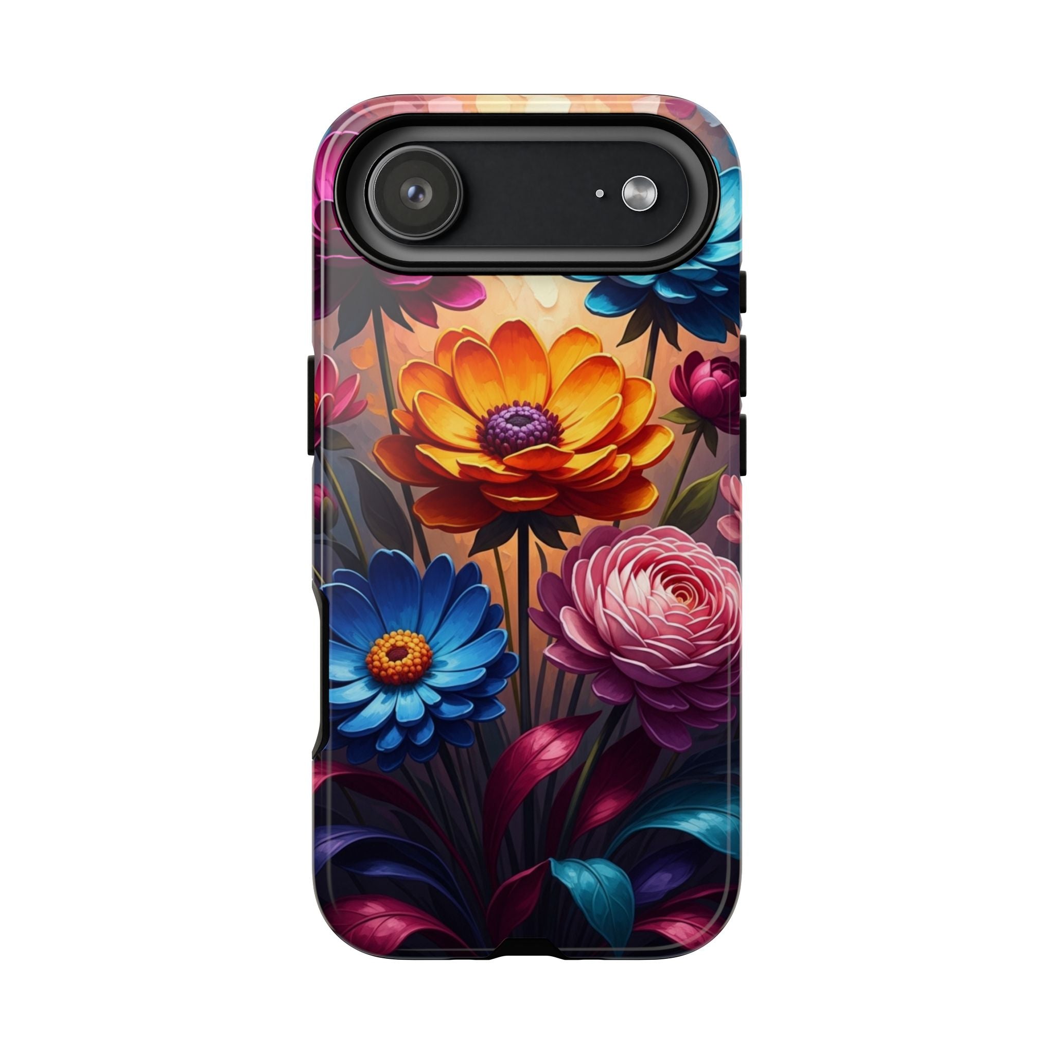 Floral Sunset Tough Phone Case — Vibrant Bloom Protective Cover