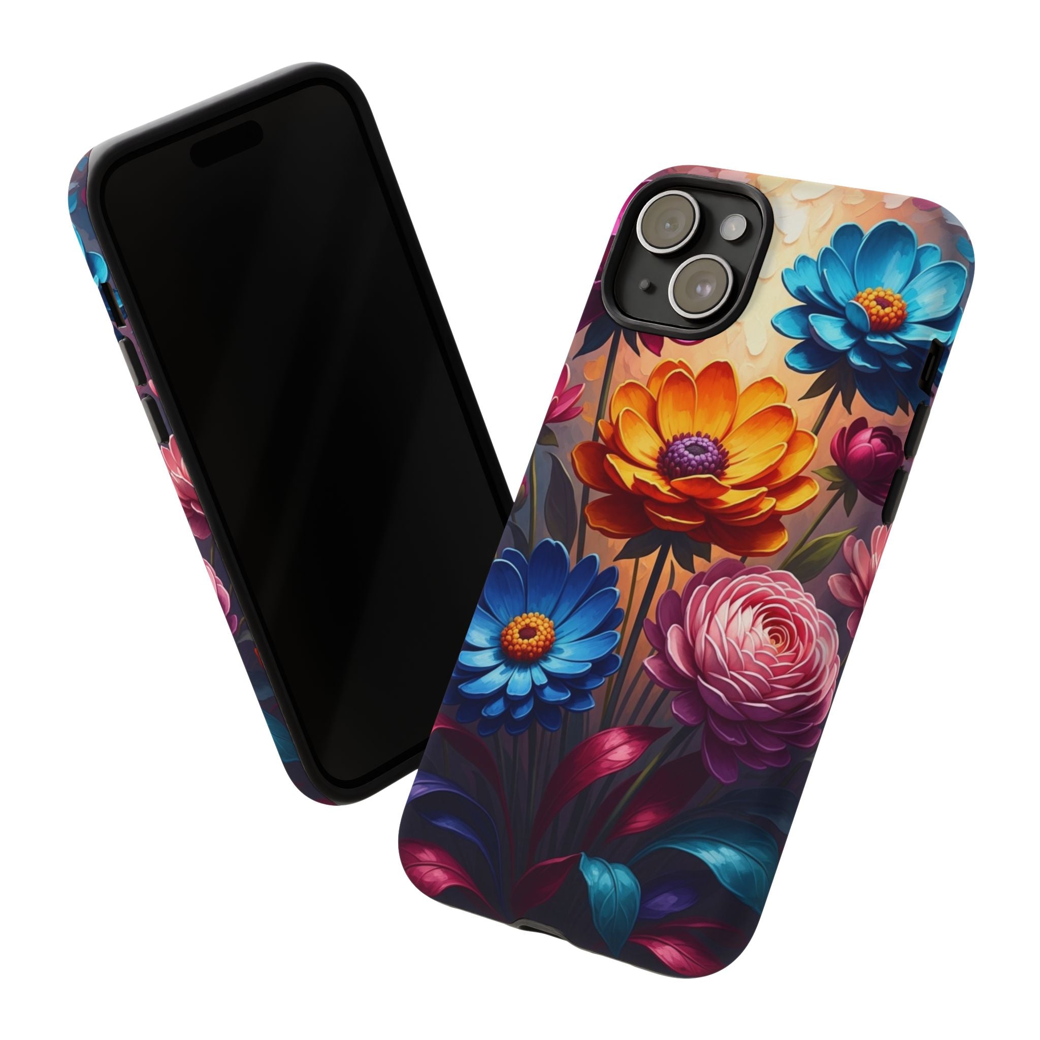 Floral Sunset Tough Phone Case — Vibrant Bloom Protective Cover