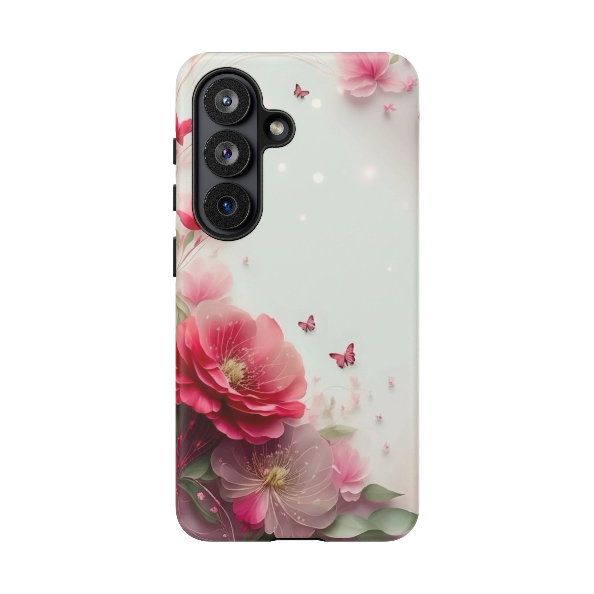 Floral Pink Blossoms Tough Phone Case – Protective Garden Flower Design