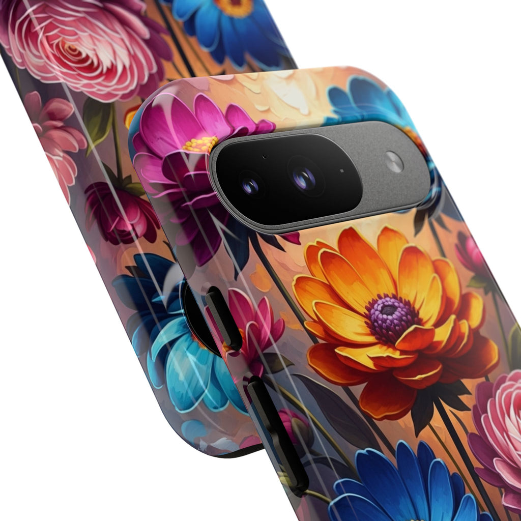 Floral Sunset Tough Phone Case — Vibrant Bloom Protective Cover