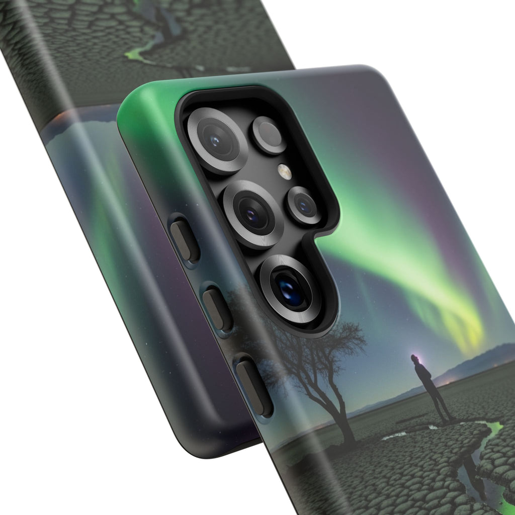 Aurora Night Sky Tough Phone Case — Northern Lights Landscape Protective Cover