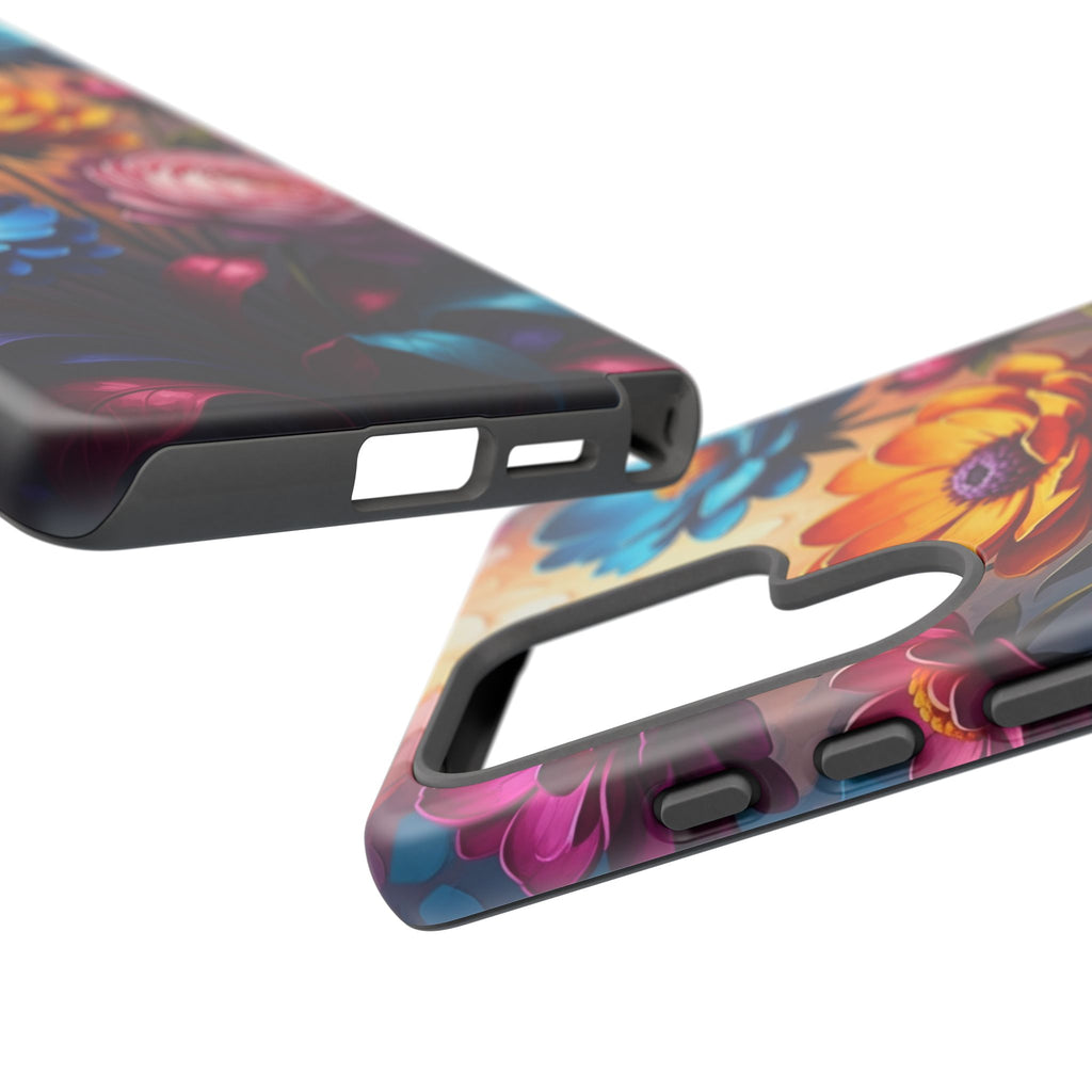 Floral Sunset Tough Phone Case — Vibrant Bloom Protective Cover