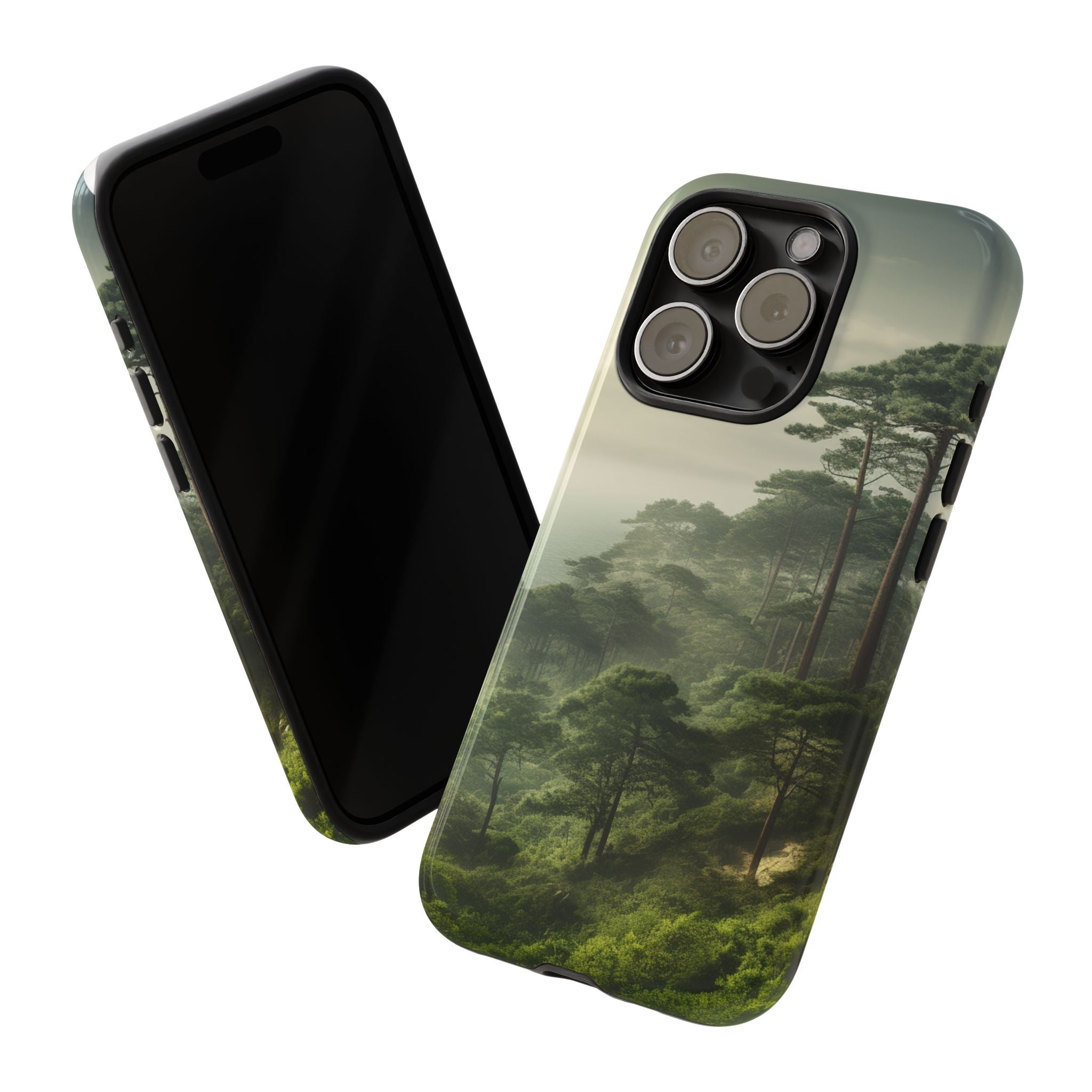 Phone Case, Tough Case for iPhone, Forest Print Phone Cover, Nature Lover Gift, Protective Phone Case, Outdoor Adventure Accessory