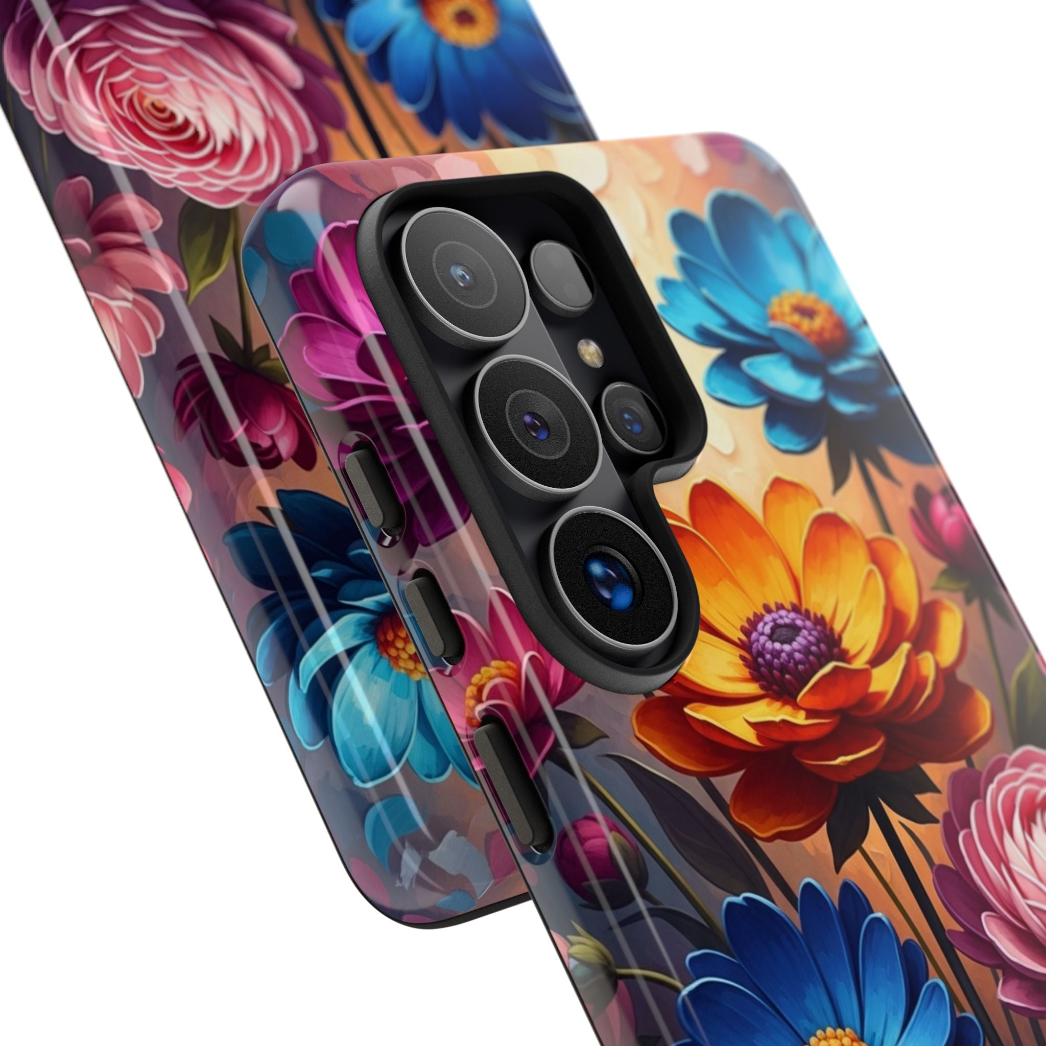 Floral Sunset Tough Phone Case — Vibrant Bloom Protective Cover