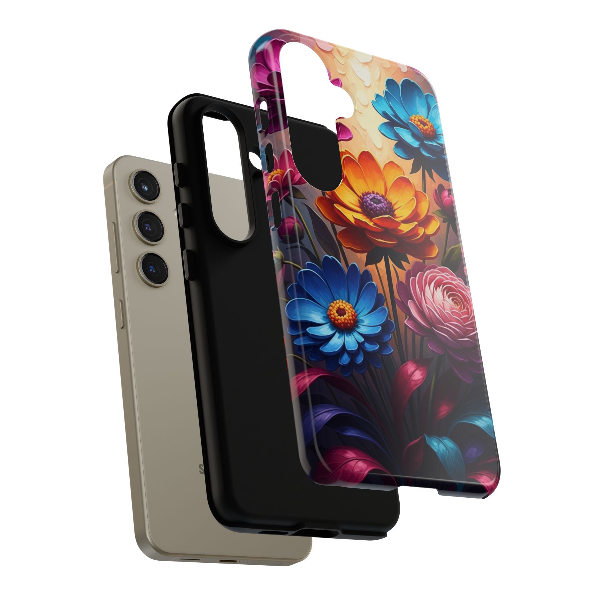 Floral Sunset Tough Phone Case — Vibrant Bloom Protective Cover