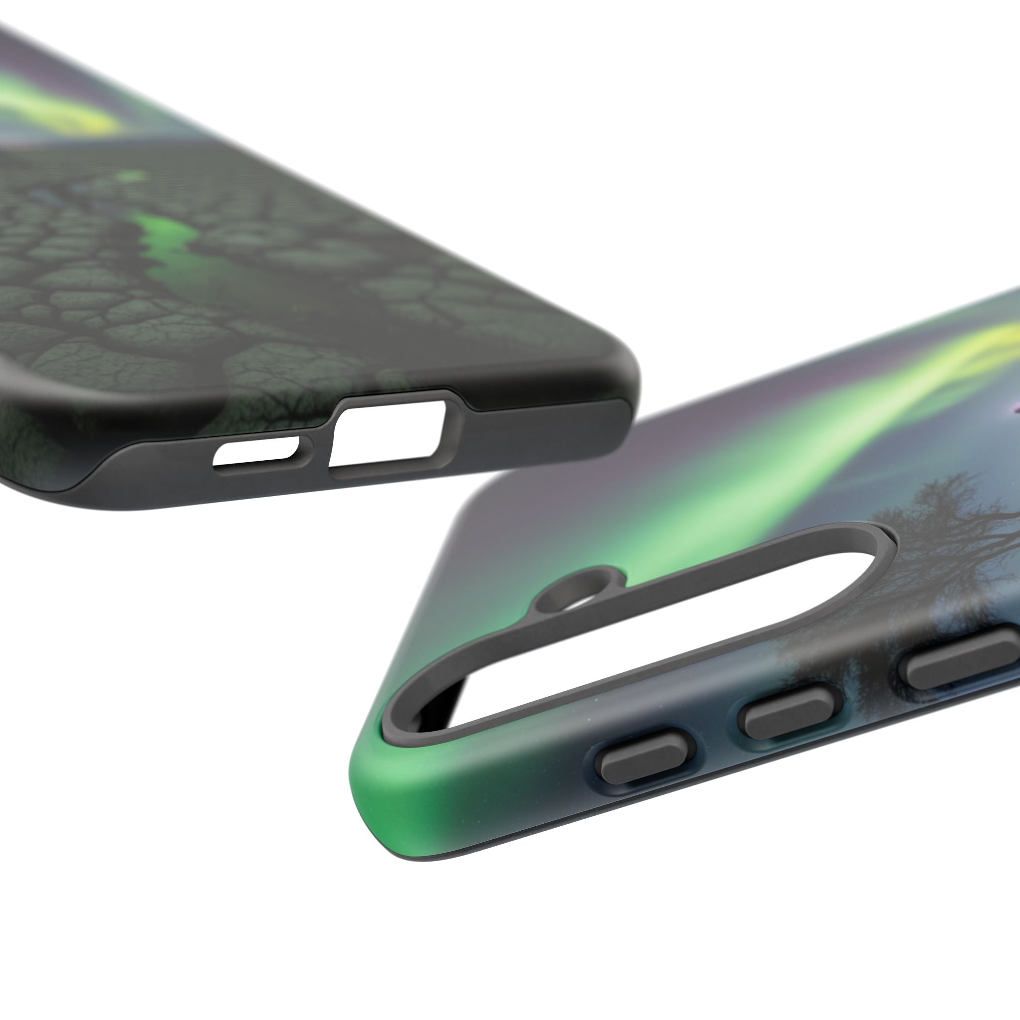 Aurora Night Sky Tough Phone Case — Northern Lights Landscape Protective Cover