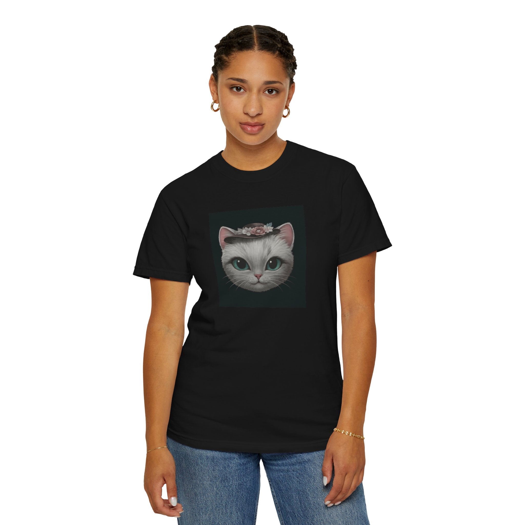 Cat Face Floral Crown T-Shirt