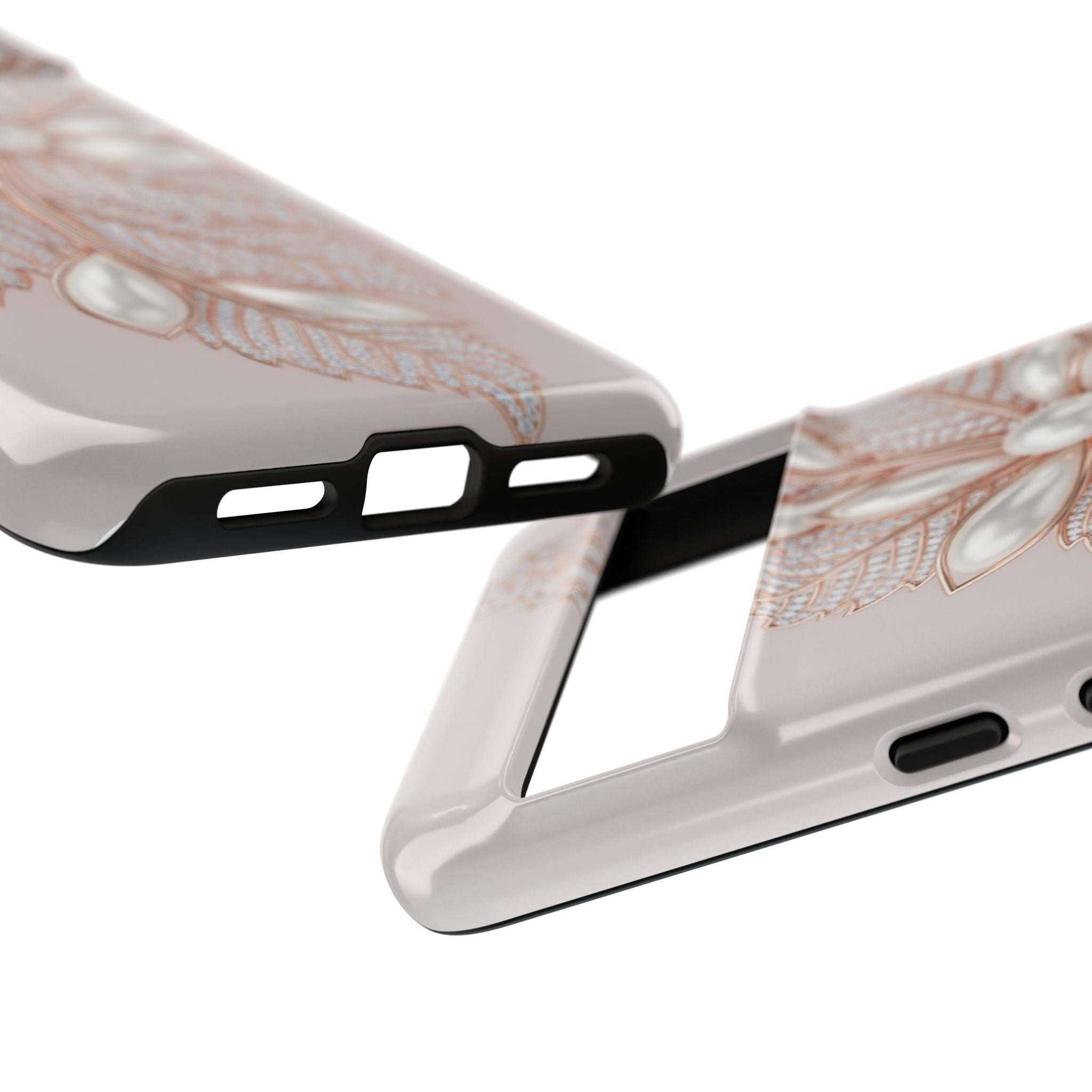 Rose Gold Pearl Leaf Tough Phone Case for Google Phone