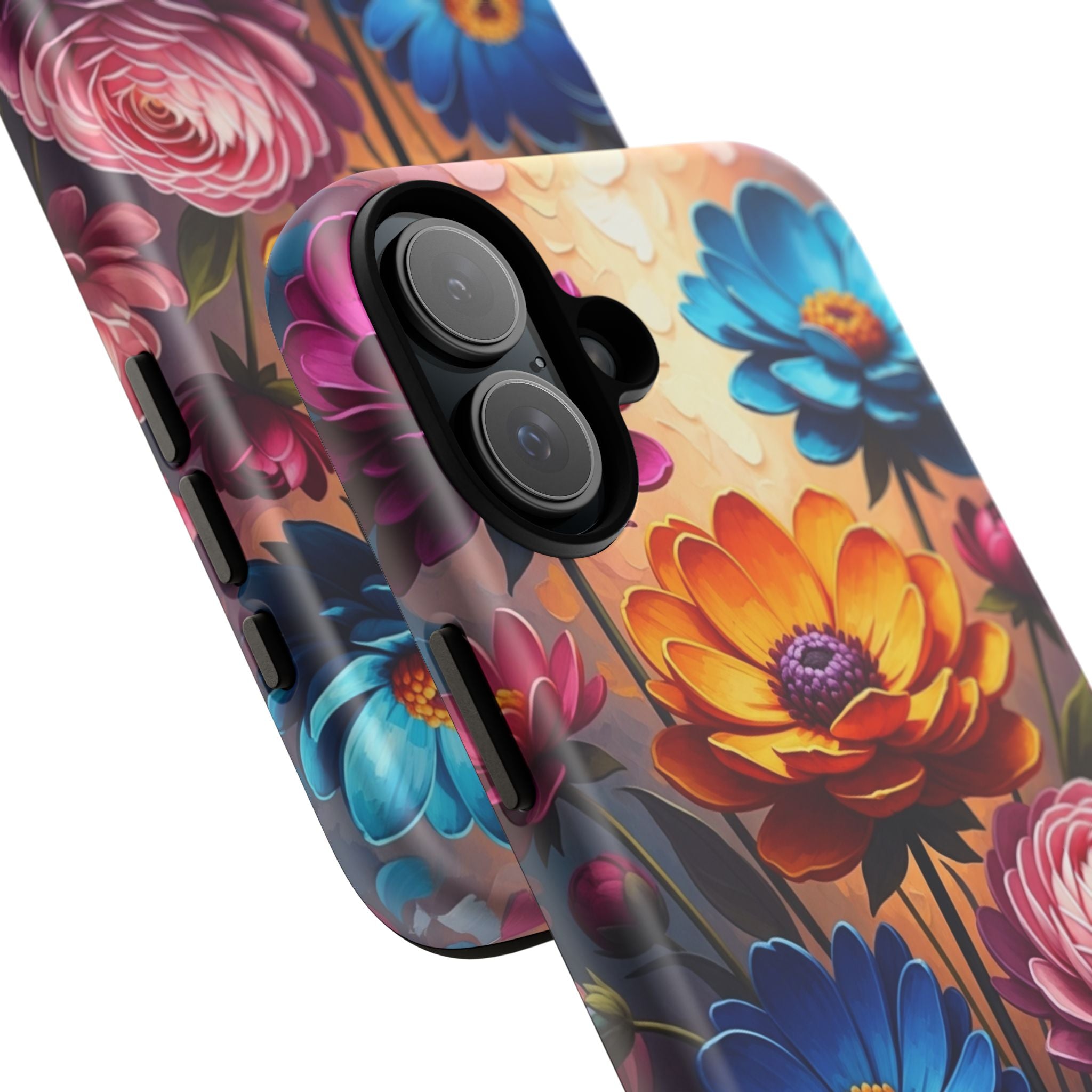 Floral Sunset Tough Phone Case — Vibrant Bloom Protective Cover