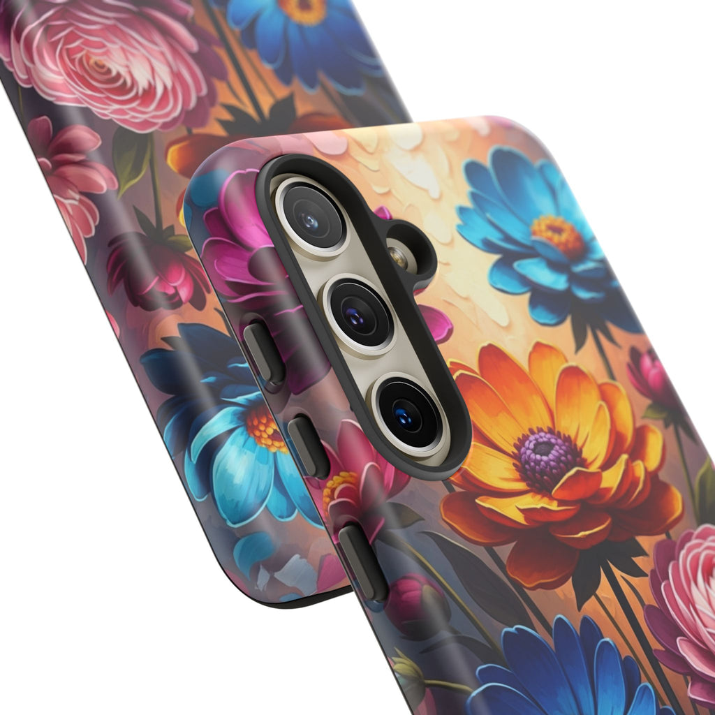 Floral Sunset Tough Phone Case — Vibrant Bloom Protective Cover