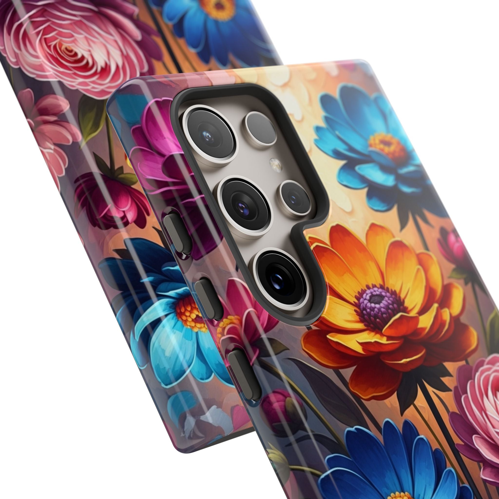 Floral Sunset Tough Phone Case — Vibrant Bloom Protective Cover