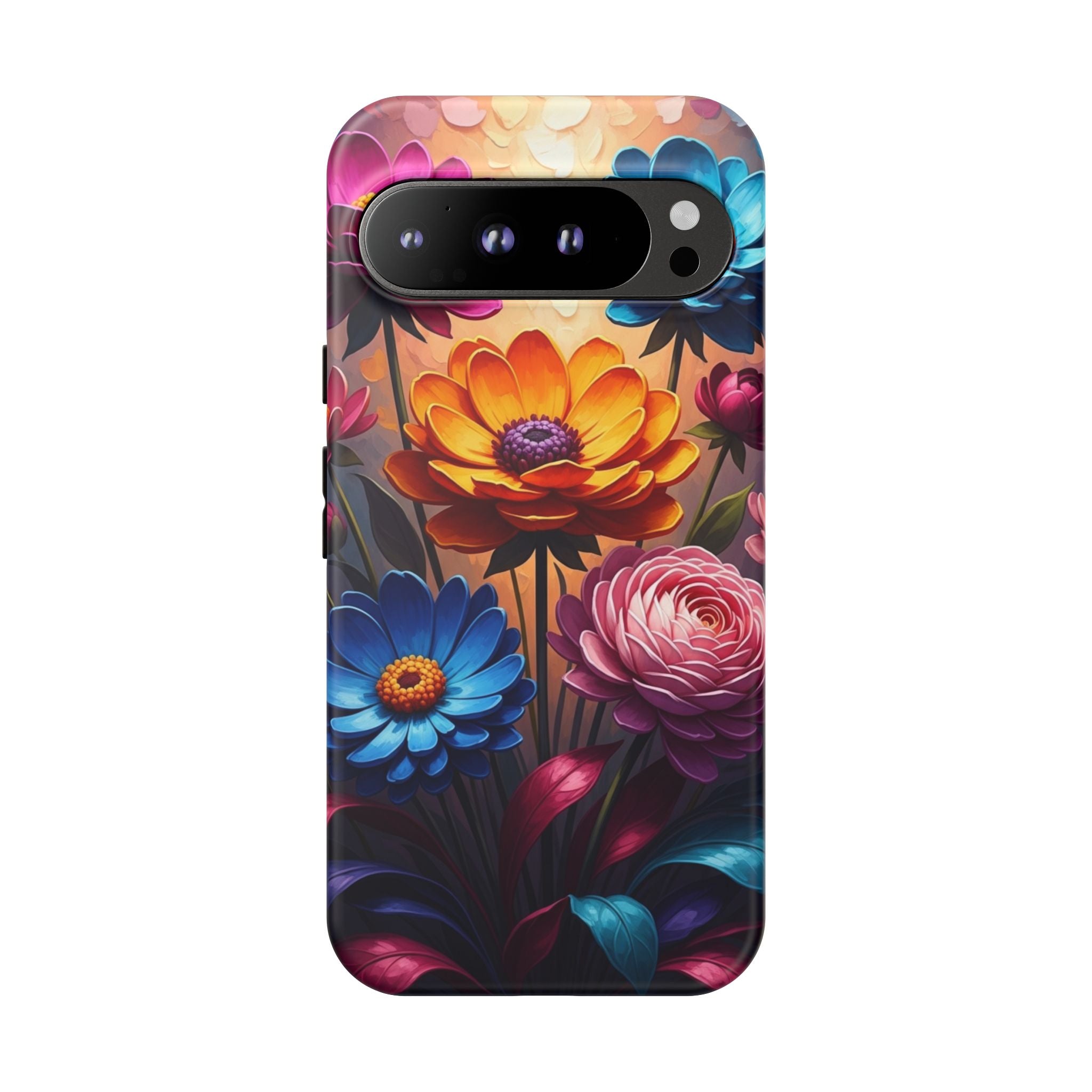 Floral Sunset Tough Phone Case — Vibrant Bloom Protective Cover