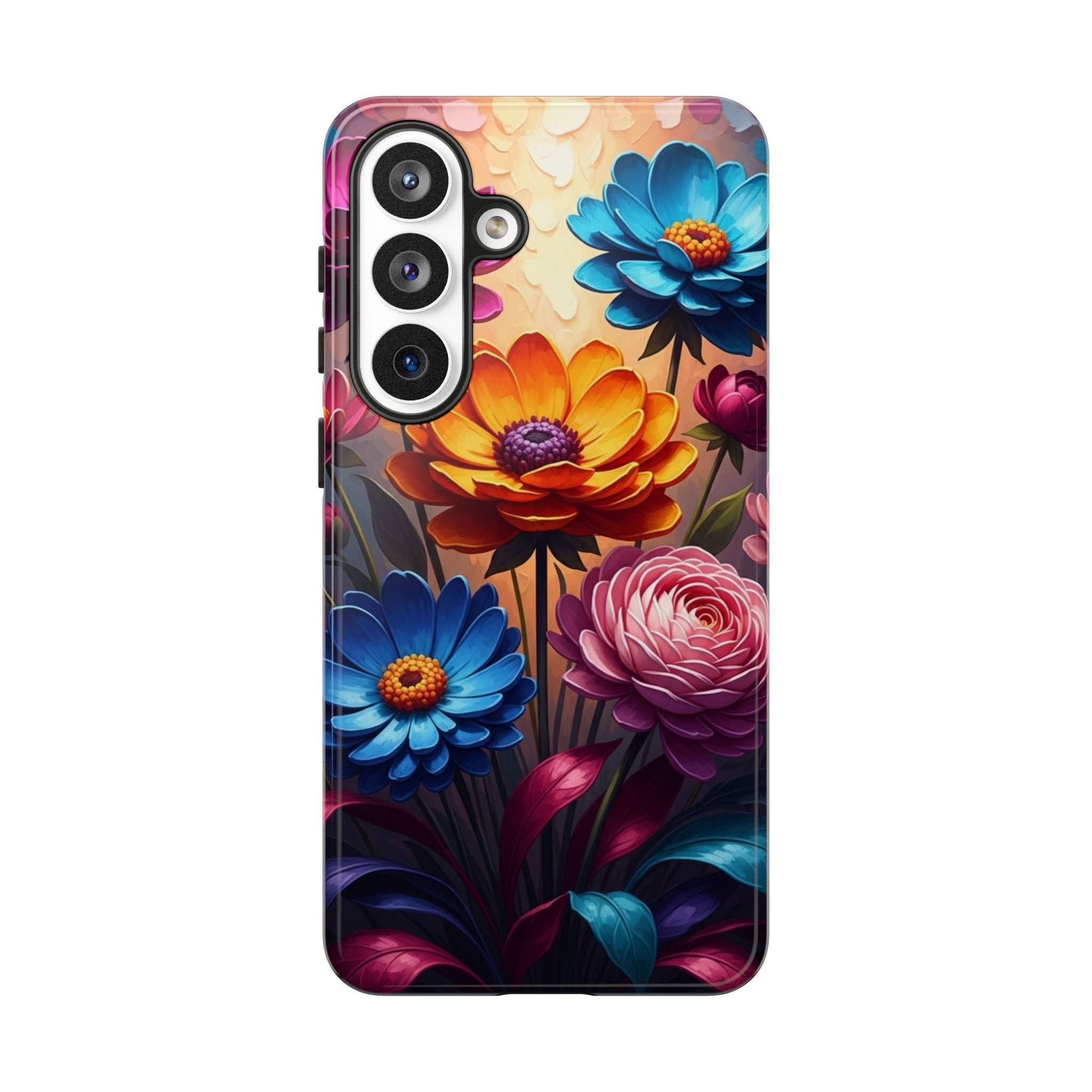 Floral Sunset Tough Phone Case — Vibrant Bloom Protective Cover