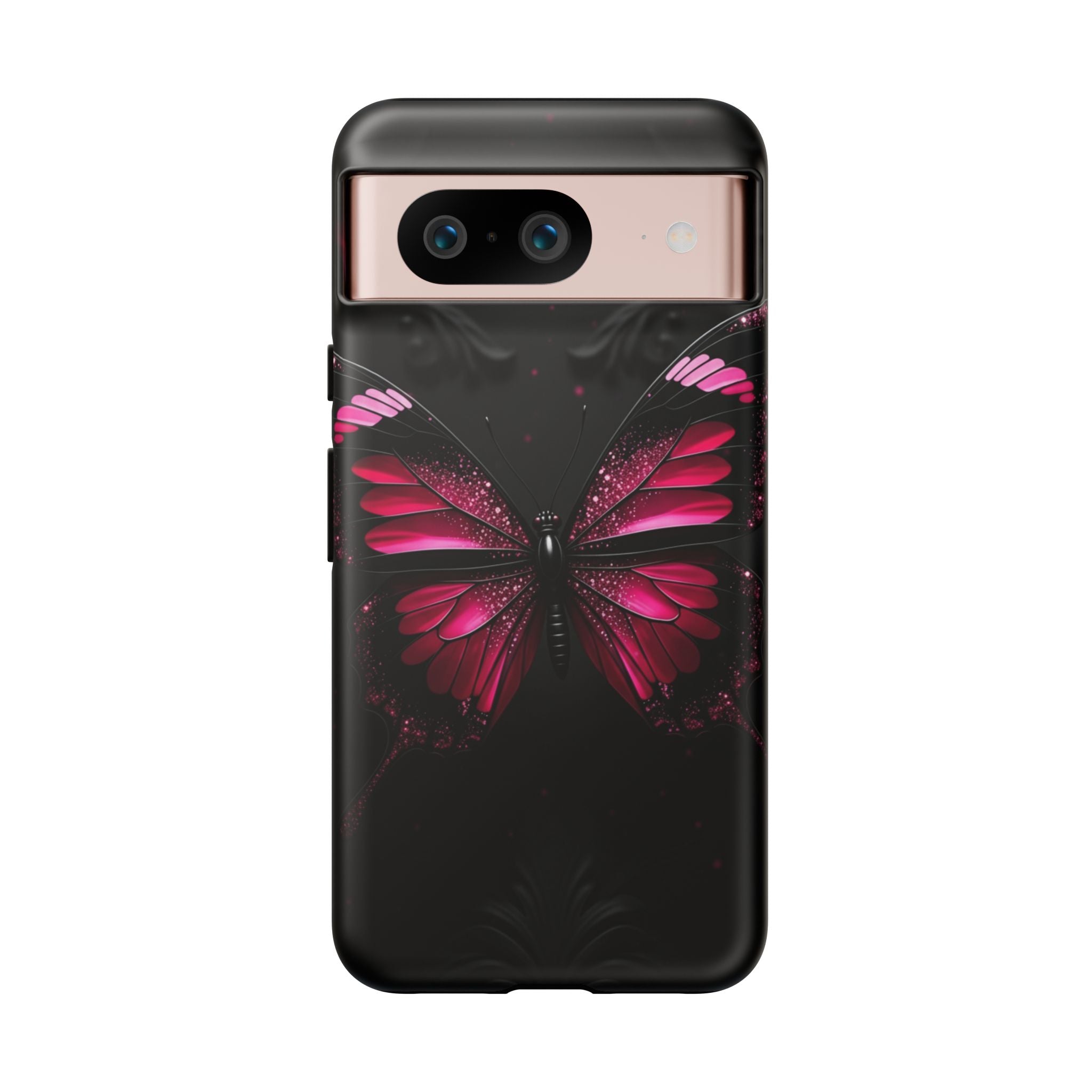 Pink Butterfly Tough Phone Case - Shockproof Protective iPhone Cover