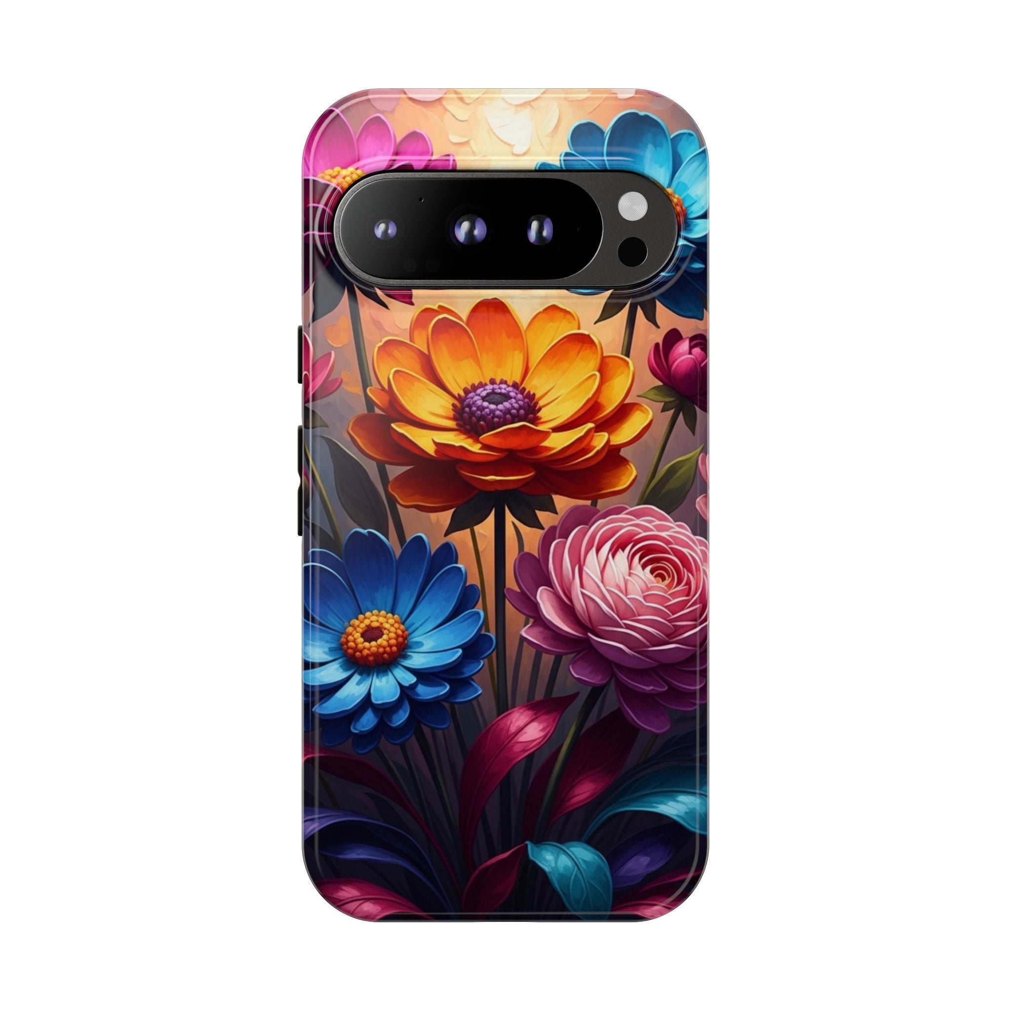 Floral Sunset Tough Phone Case — Vibrant Bloom Protective Cover