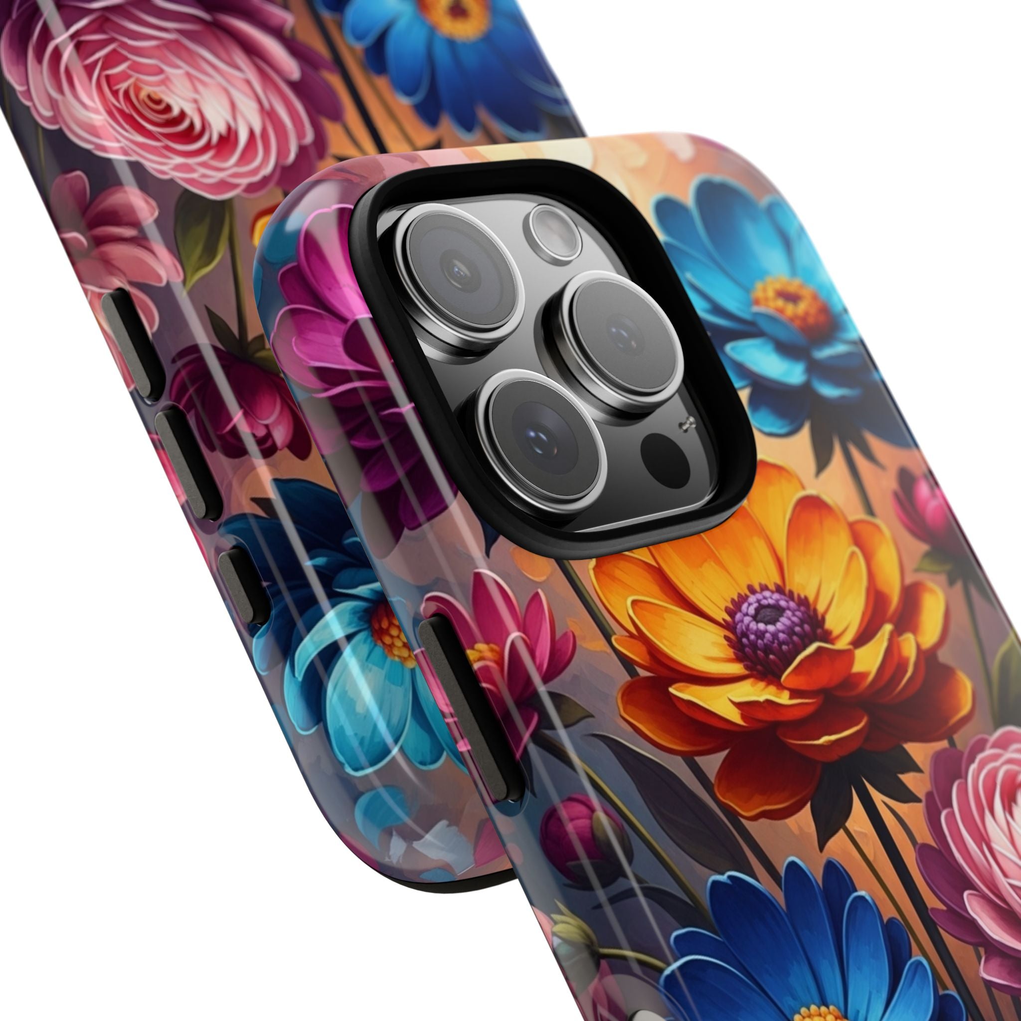 Floral Sunset Tough Phone Case — Vibrant Bloom Protective Cover