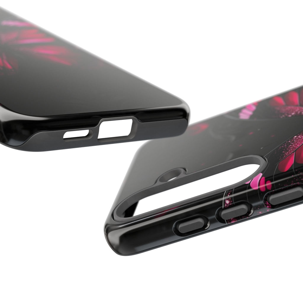 Pink Butterfly Tough Phone Case - Shockproof Protective iPhone Cover