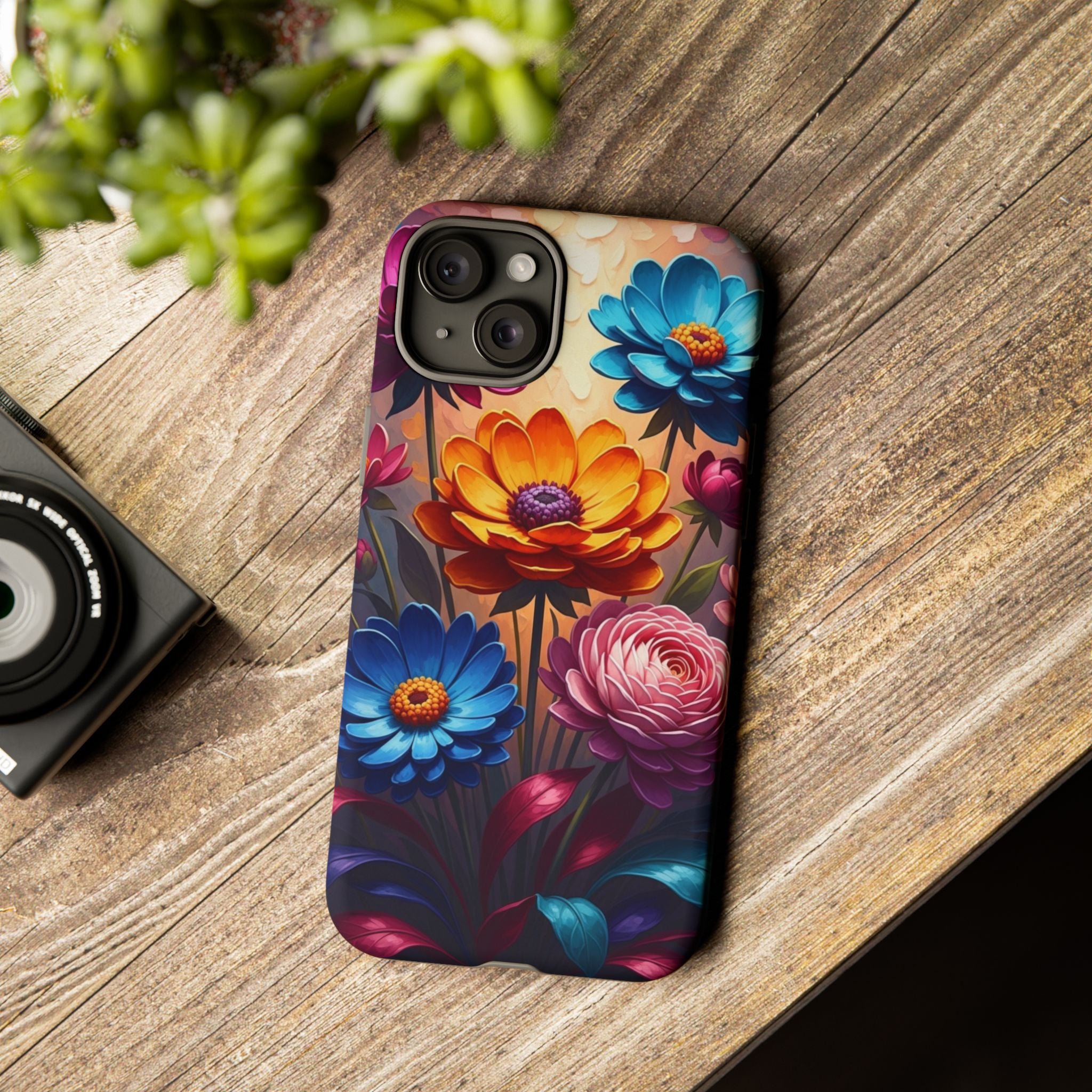 Floral Sunset Tough Phone Case — Vibrant Bloom Protective Cover