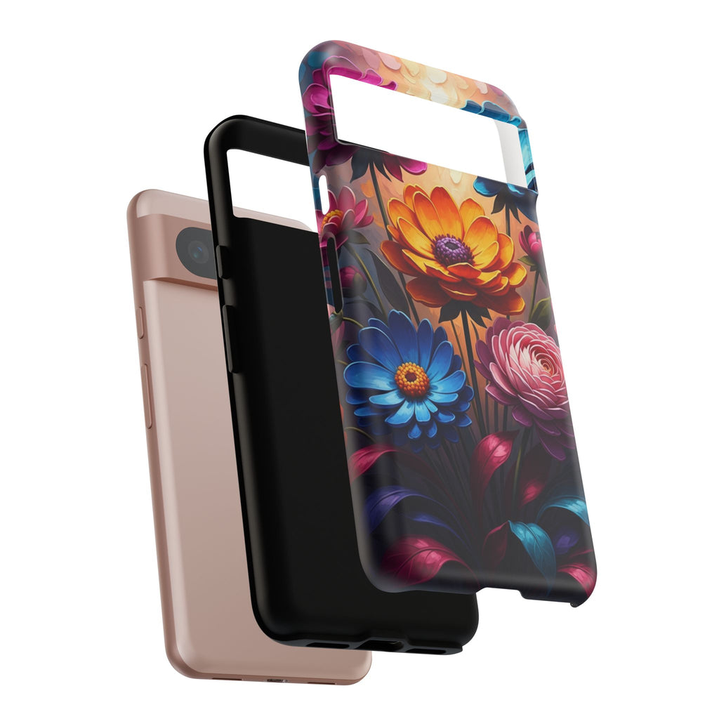 Floral Sunset Tough Phone Case — Vibrant Bloom Protective Cover