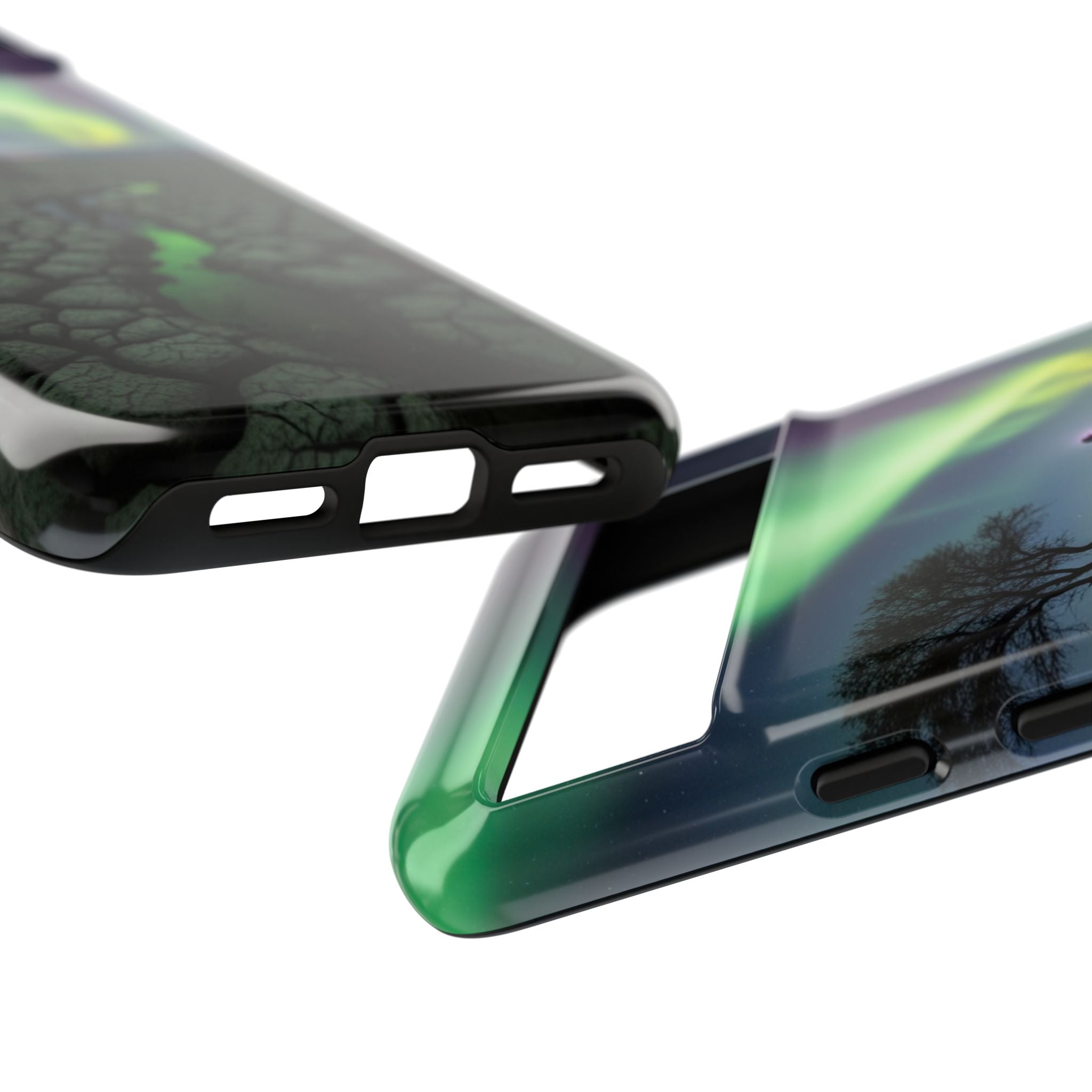 Aurora Night Sky Tough Phone Case — Northern Lights Landscape Protective Cover