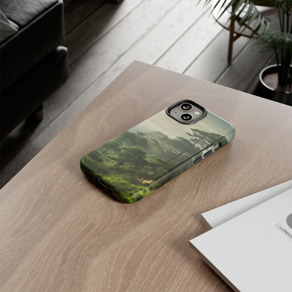 Phone Case, Tough Case for iPhone, Forest Print Phone Cover, Nature Lover Gift, Protective Phone Case, Outdoor Adventure Accessory