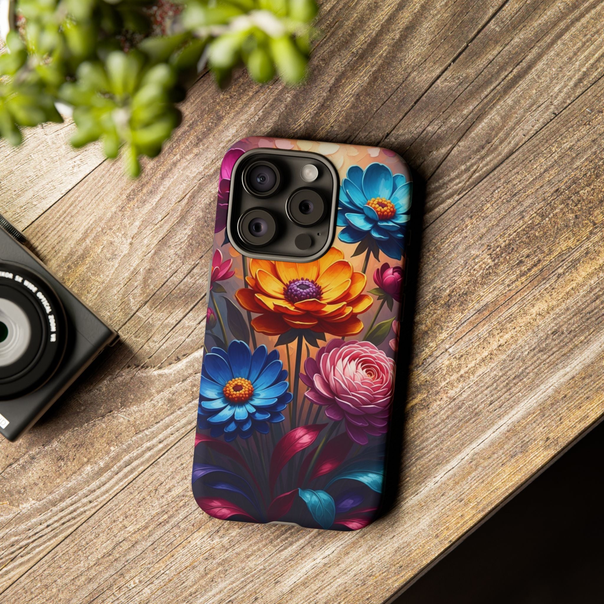 Floral Sunset Tough Phone Case — Vibrant Bloom Protective Cover