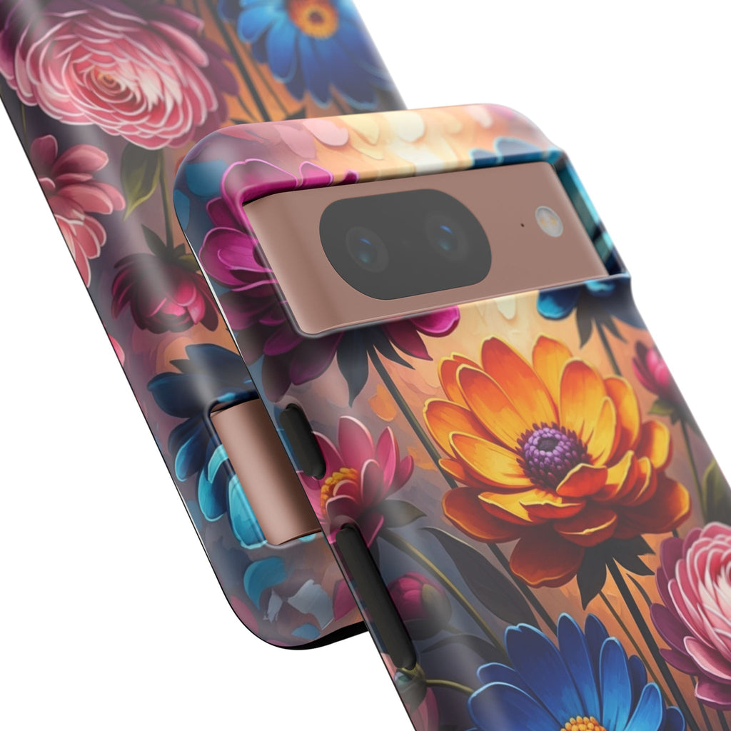 Floral Sunset Tough Phone Case — Vibrant Bloom Protective Cover