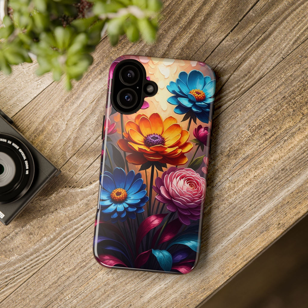 Floral Sunset Tough Phone Case — Vibrant Bloom Protective Cover