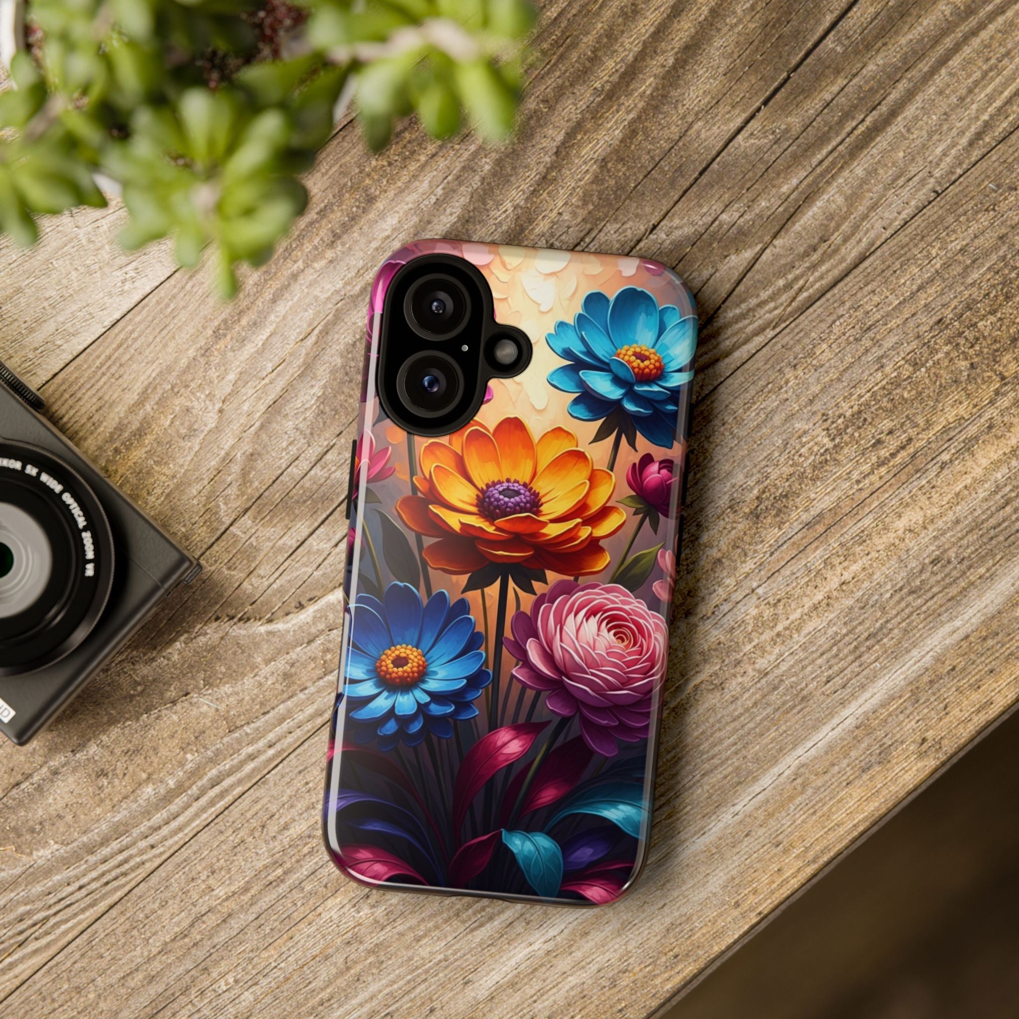 Floral Sunset Tough Phone Case — Vibrant Bloom Protective Cover