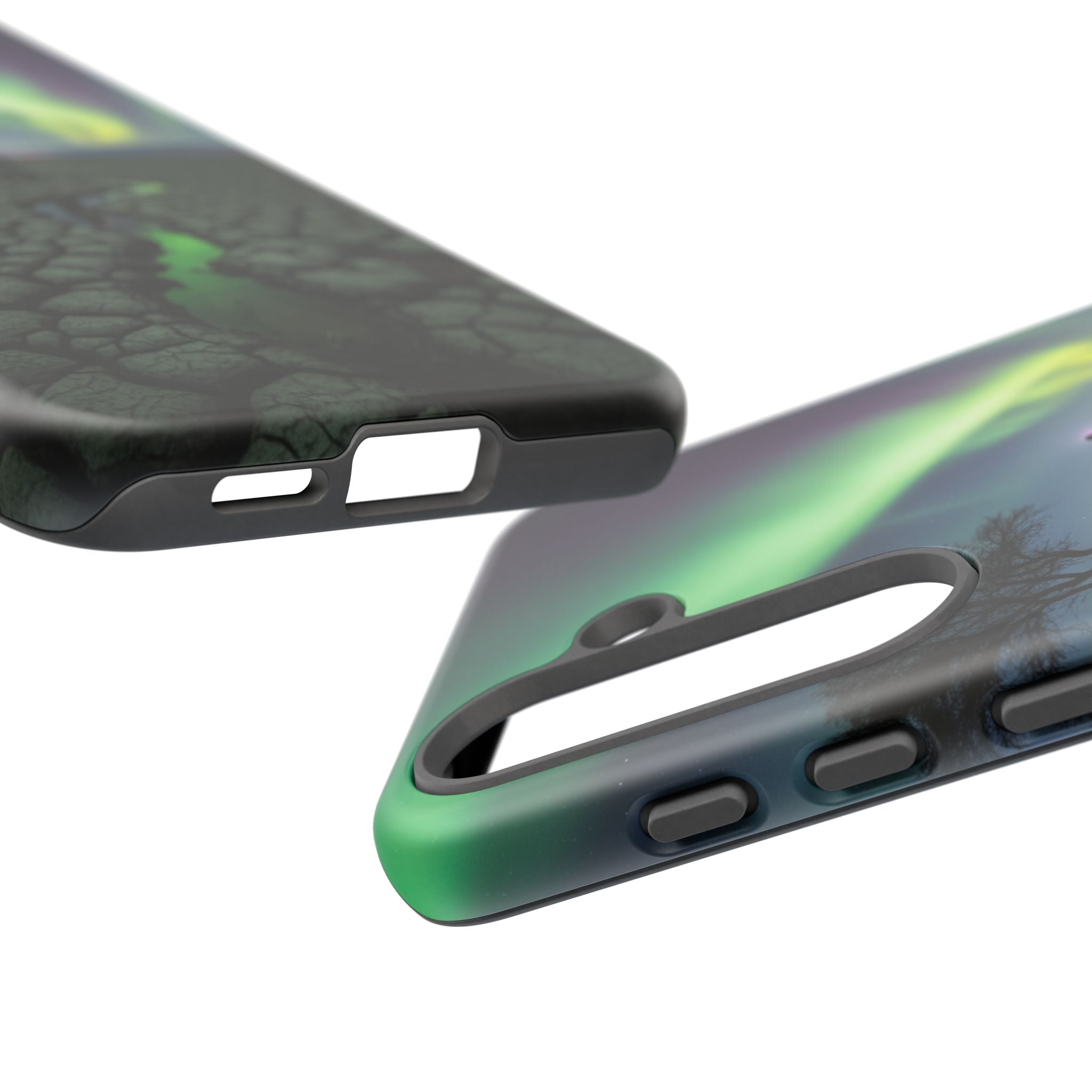 Aurora Night Sky Tough Phone Case — Northern Lights Landscape Protective Cover