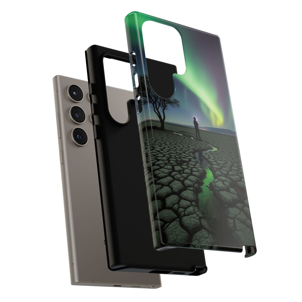 Aurora Night Sky Tough Phone Case — Northern Lights Landscape Protective Cover