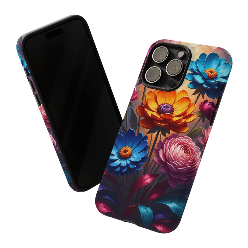 Floral Sunset Tough Phone Case — Vibrant Bloom Protective Cover