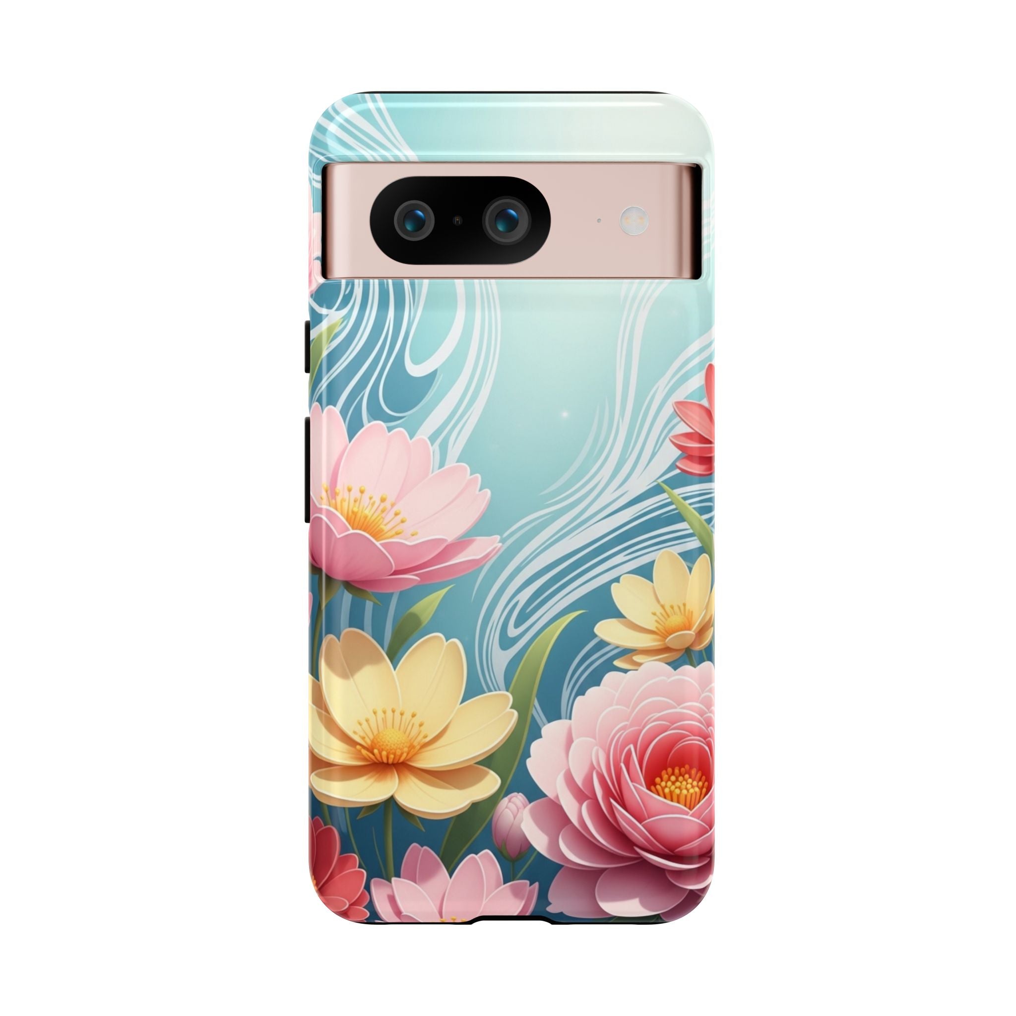 Floral Lotus Tough Phone Case — Watercolor Garden Protective Cover