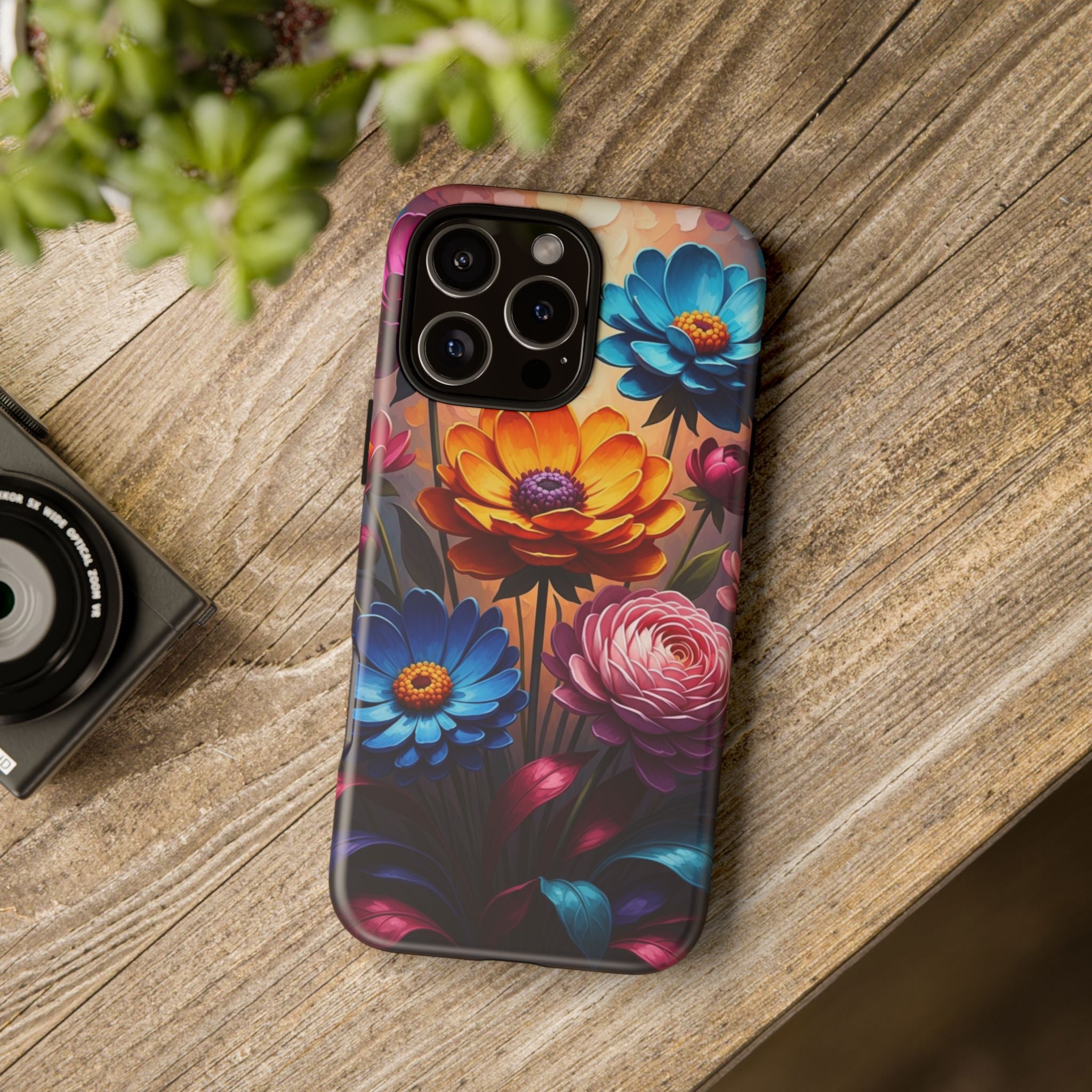 Floral Sunset Tough Phone Case — Vibrant Bloom Protective Cover