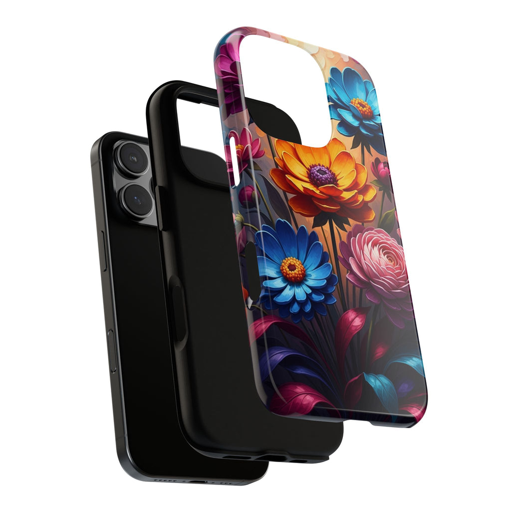 Floral Sunset Tough Phone Case — Vibrant Bloom Protective Cover