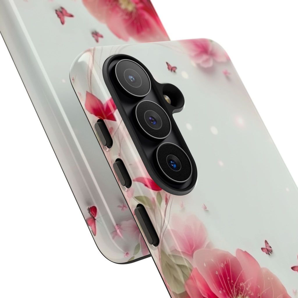 Floral Pink Blossoms Tough Phone Case – Protective Garden Flower Design