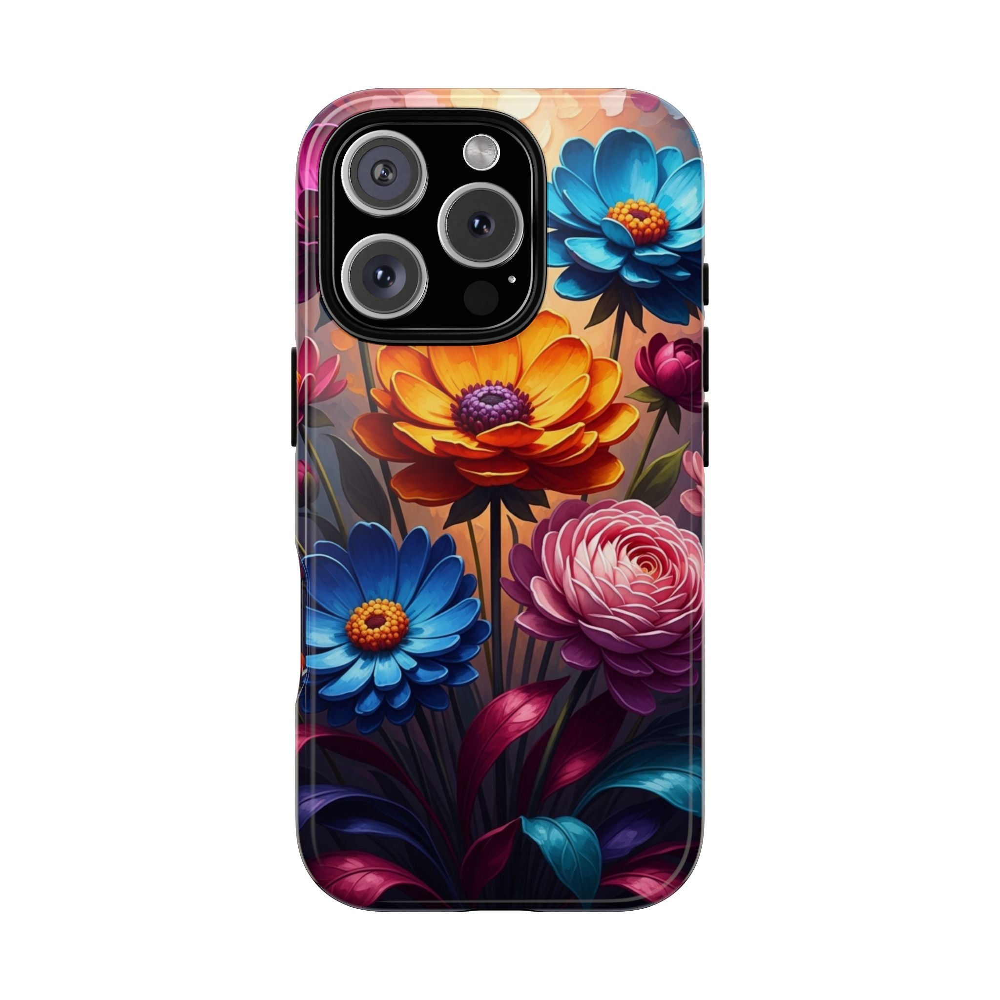 Floral Sunset Tough Phone Case — Vibrant Bloom Protective Cover