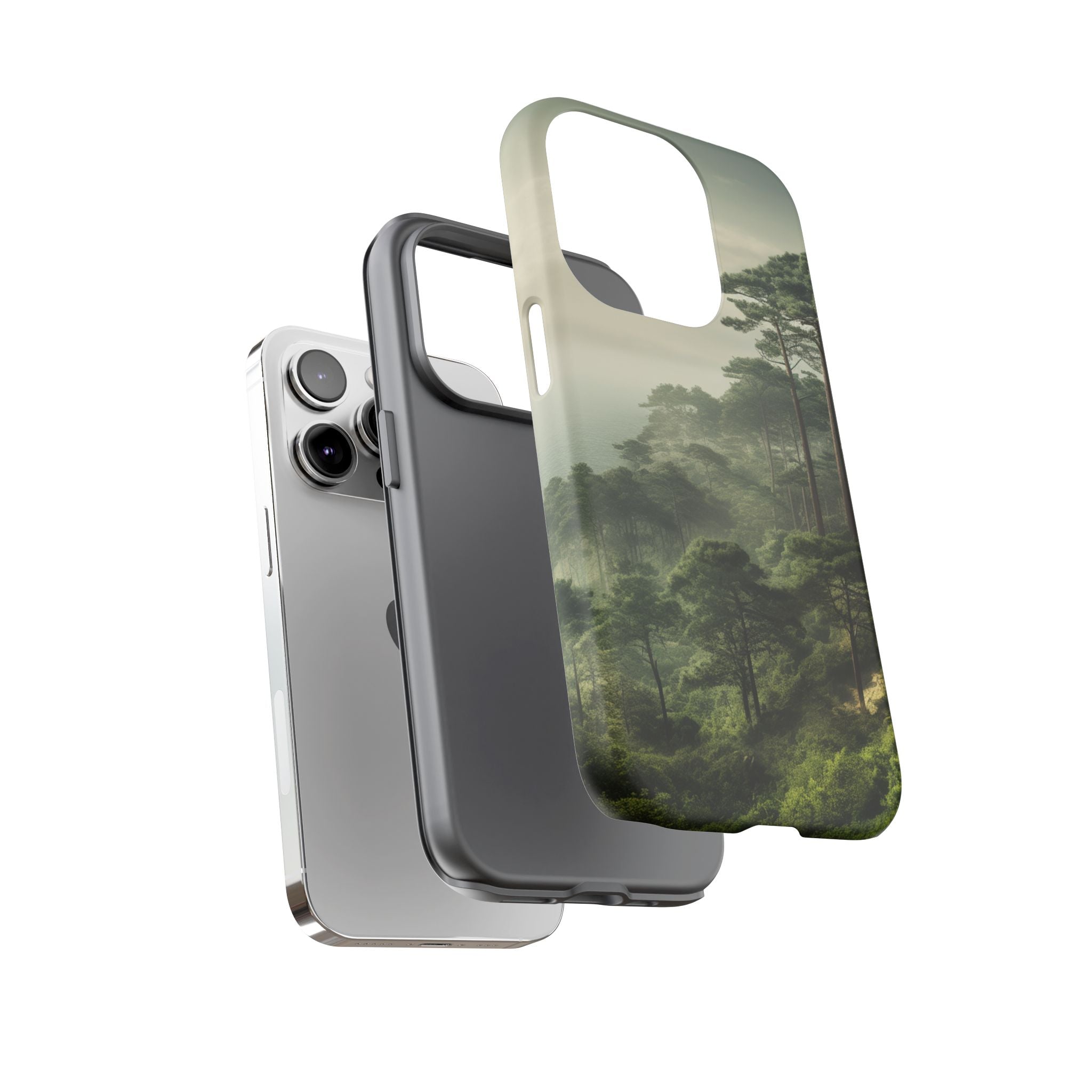 Phone Case, Tough Case for iPhone, Forest Print Phone Cover, Nature Lover Gift, Protective Phone Case, Outdoor Adventure Accessory