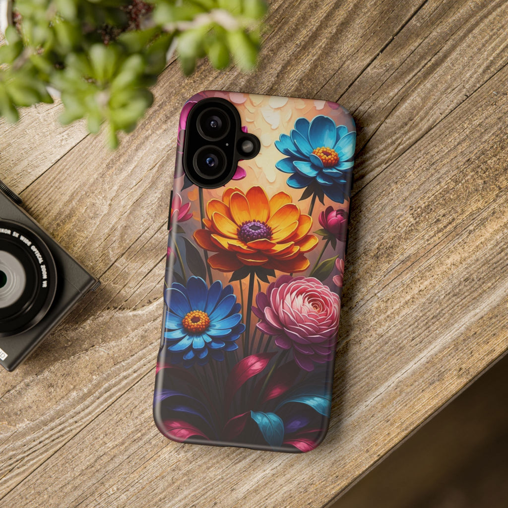 Floral Sunset Tough Phone Case — Vibrant Bloom Protective Cover