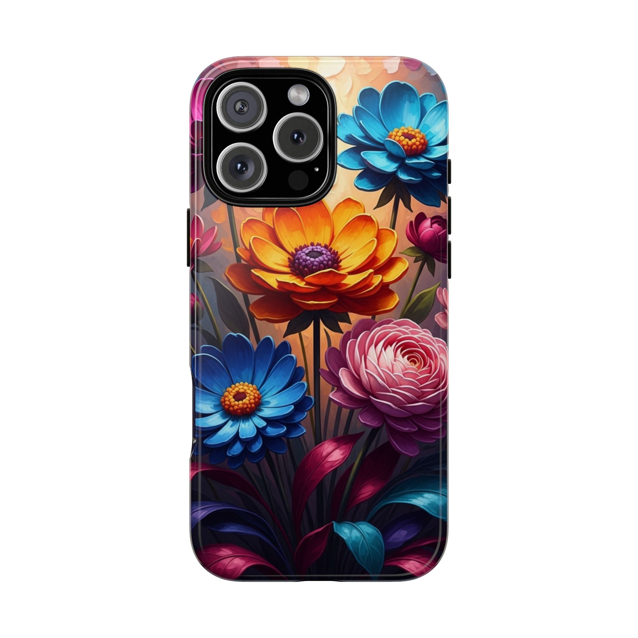 Floral Sunset Tough Phone Case — Vibrant Bloom Protective Cover
